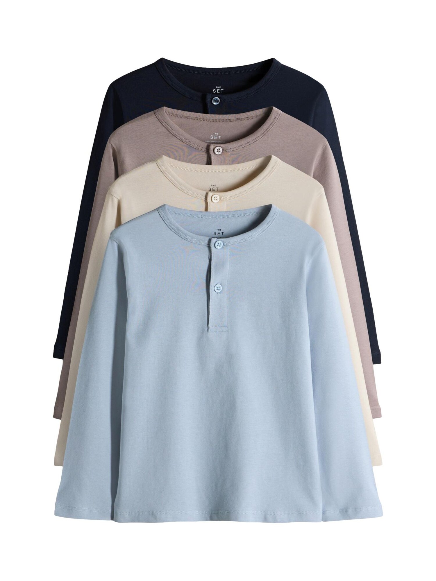 The Set Tricou  bej / bleumarin / albastru deschis / maro cappuccino