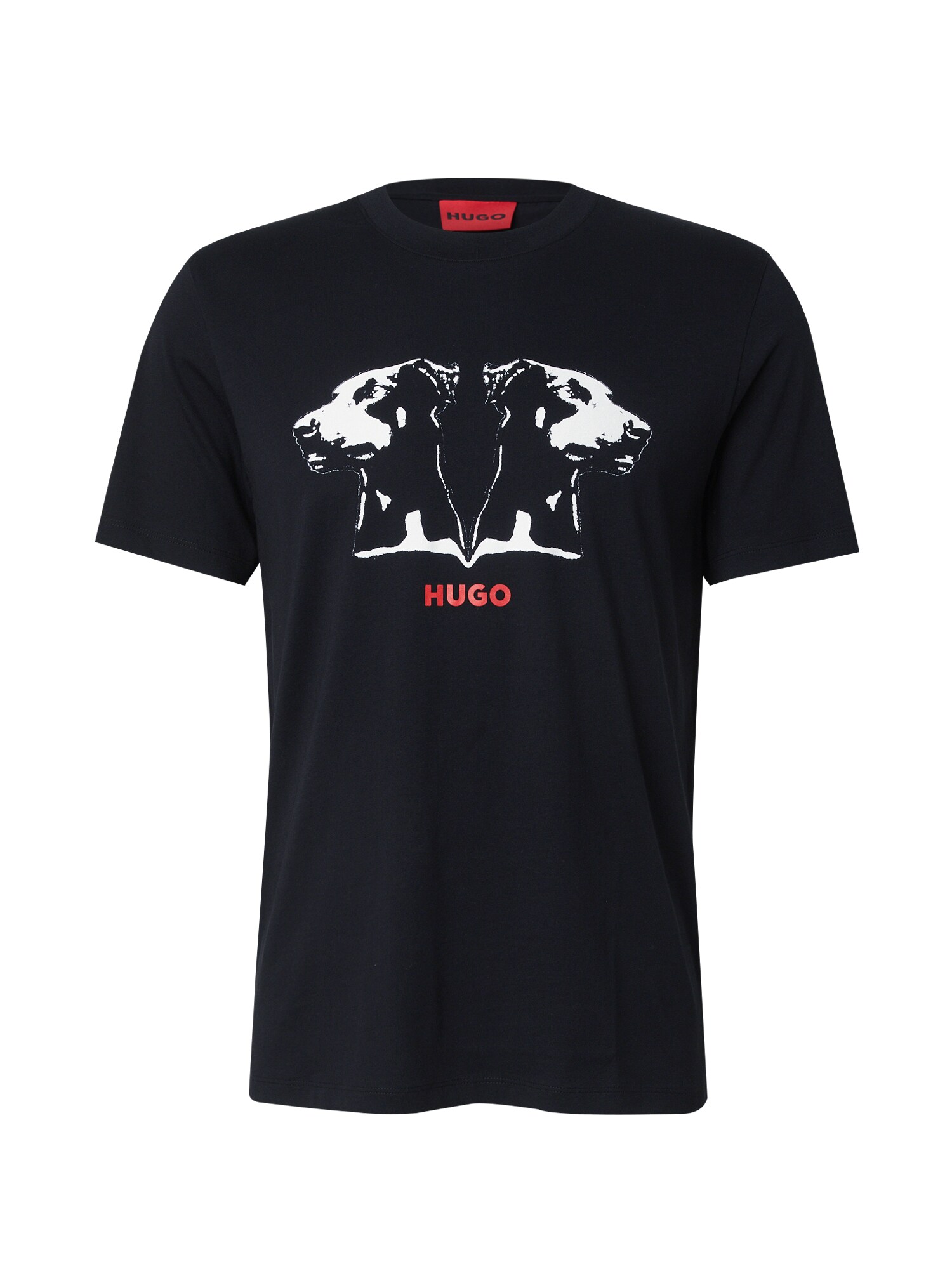 HUGO Póló 'Dobero'  piros / fekete / fehér akciós termékkép 1