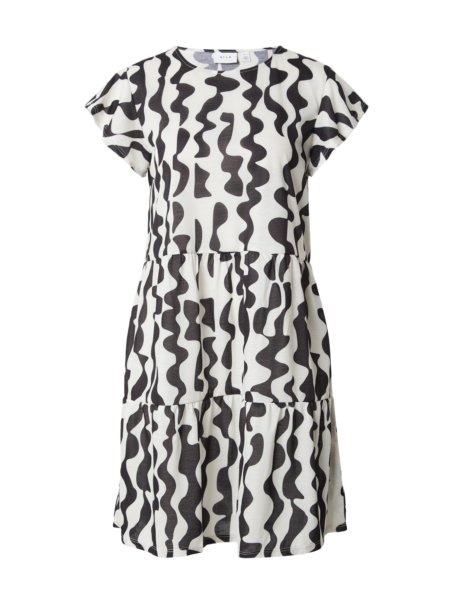 VILA Vestido de verano 'VISUN' ecru / negro