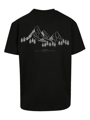 F4NT4STIC Shirt ‘Mountain Berge’ Lila / Zwart