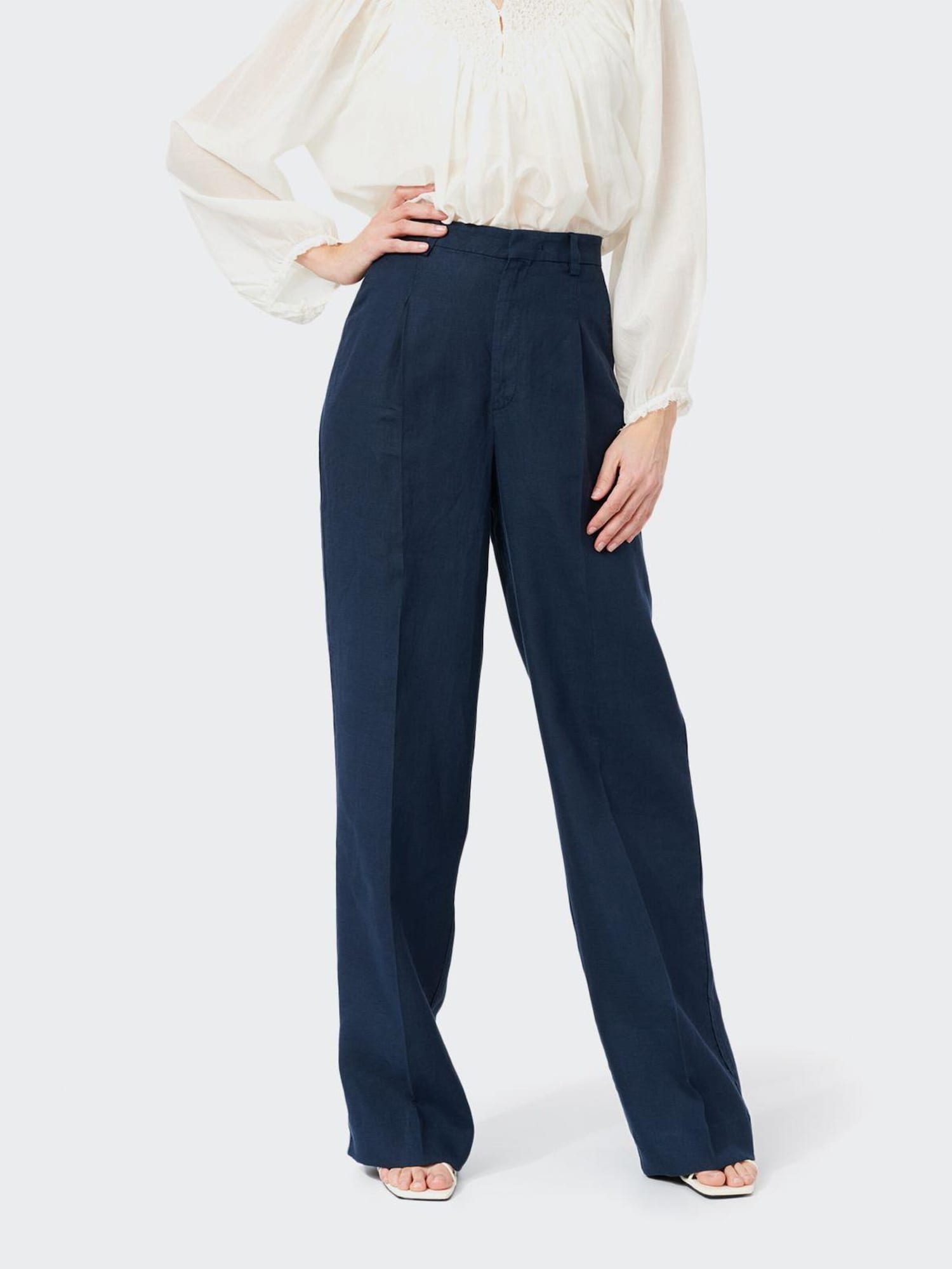W. Wegener Pantaloni con pieghe 'Marlene 7692' marino