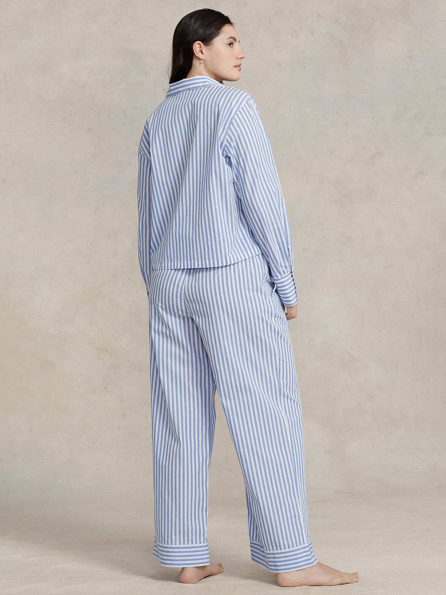 Thumbnail - Polo Ralph Lauren Pyjama  Long Sleeve PJ Set - Shirting Stripes