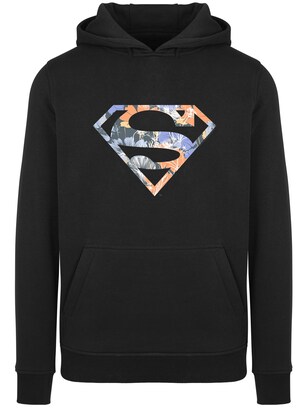 F4NT4STIC Sweatshirt ‘DC Comics Superman Floral’ Lichtlila / Abrikoos / Zwart / Wit