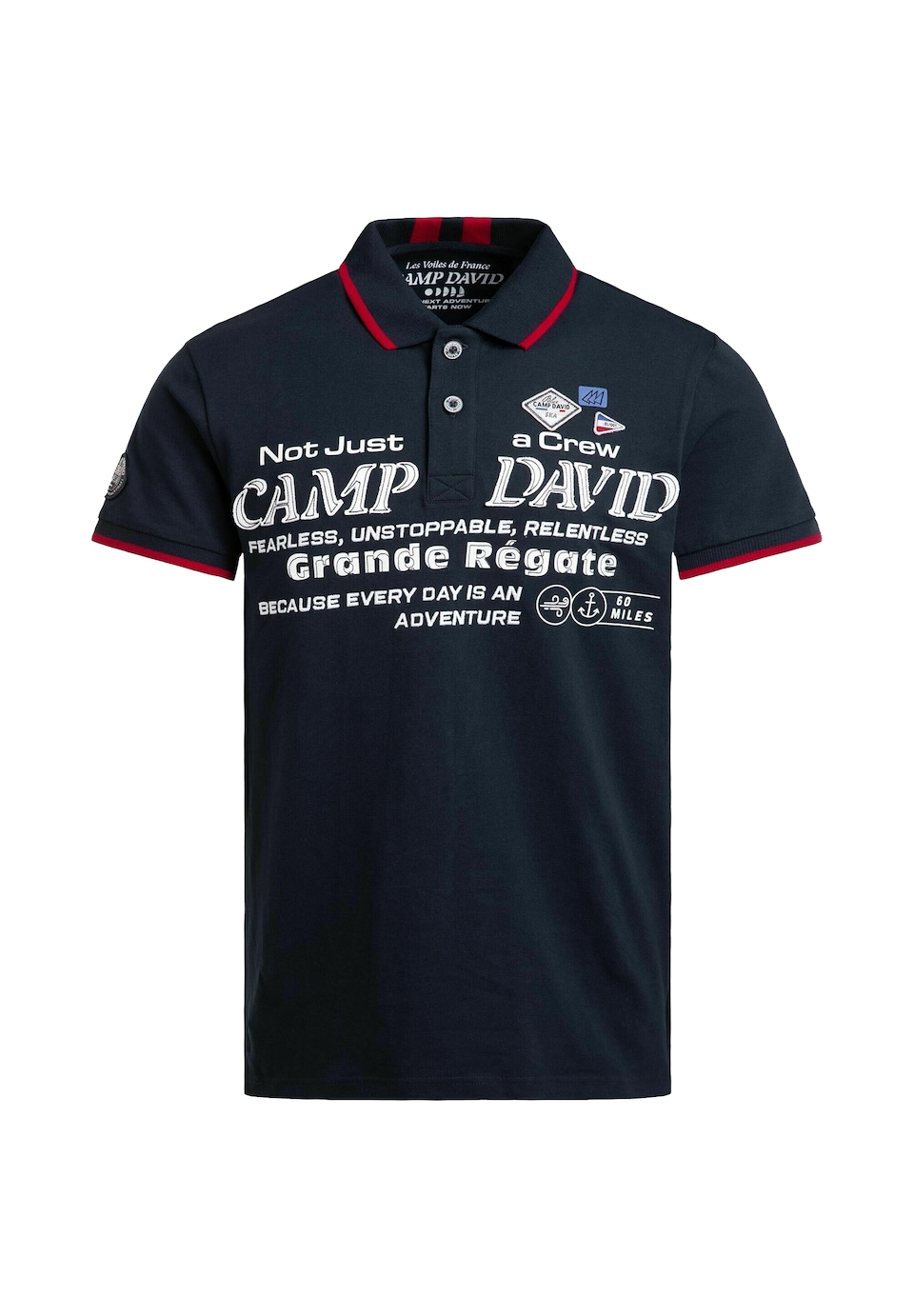 T-shirt 'French Coast I' marinblå / röd