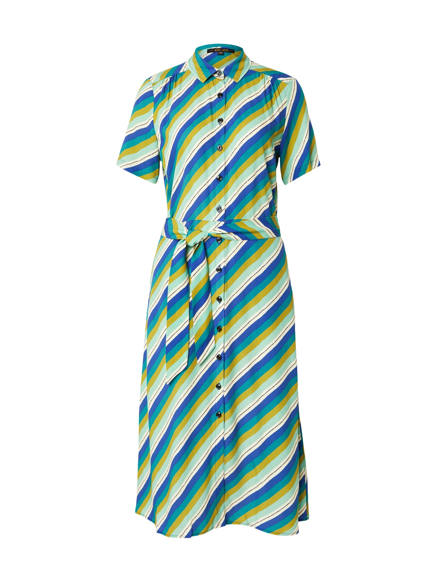 King Louie Abito camicia 'Olive'  blu / petrolio / menta / kiwi