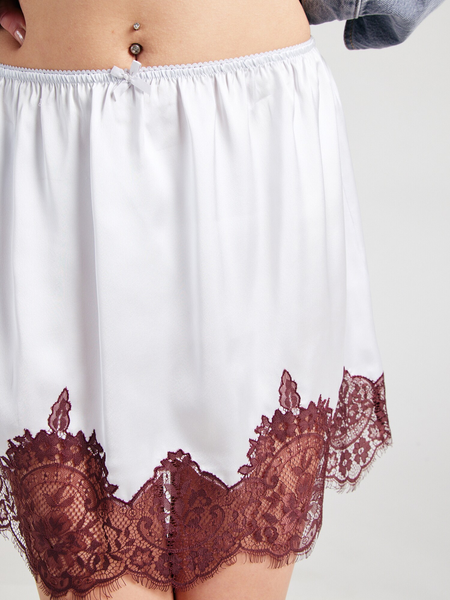 TOPSHOP Sukňa burgundská / strieborná (obrázok 5)