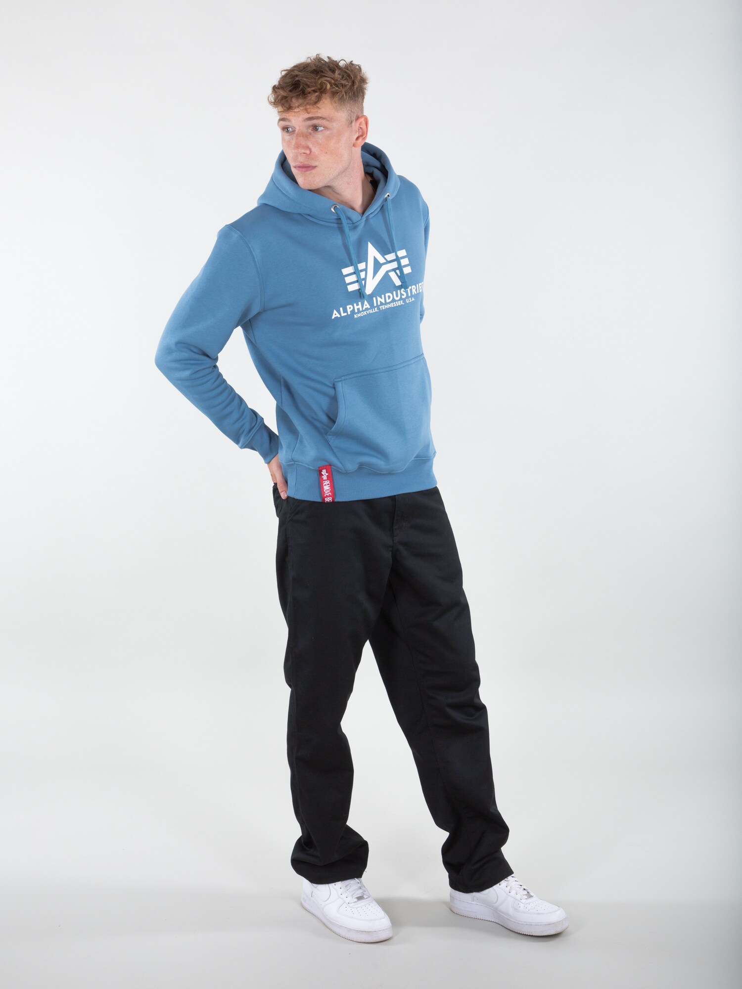 ALPHA INDUSTRIES Mikina modrá / biela (obrázok 4)