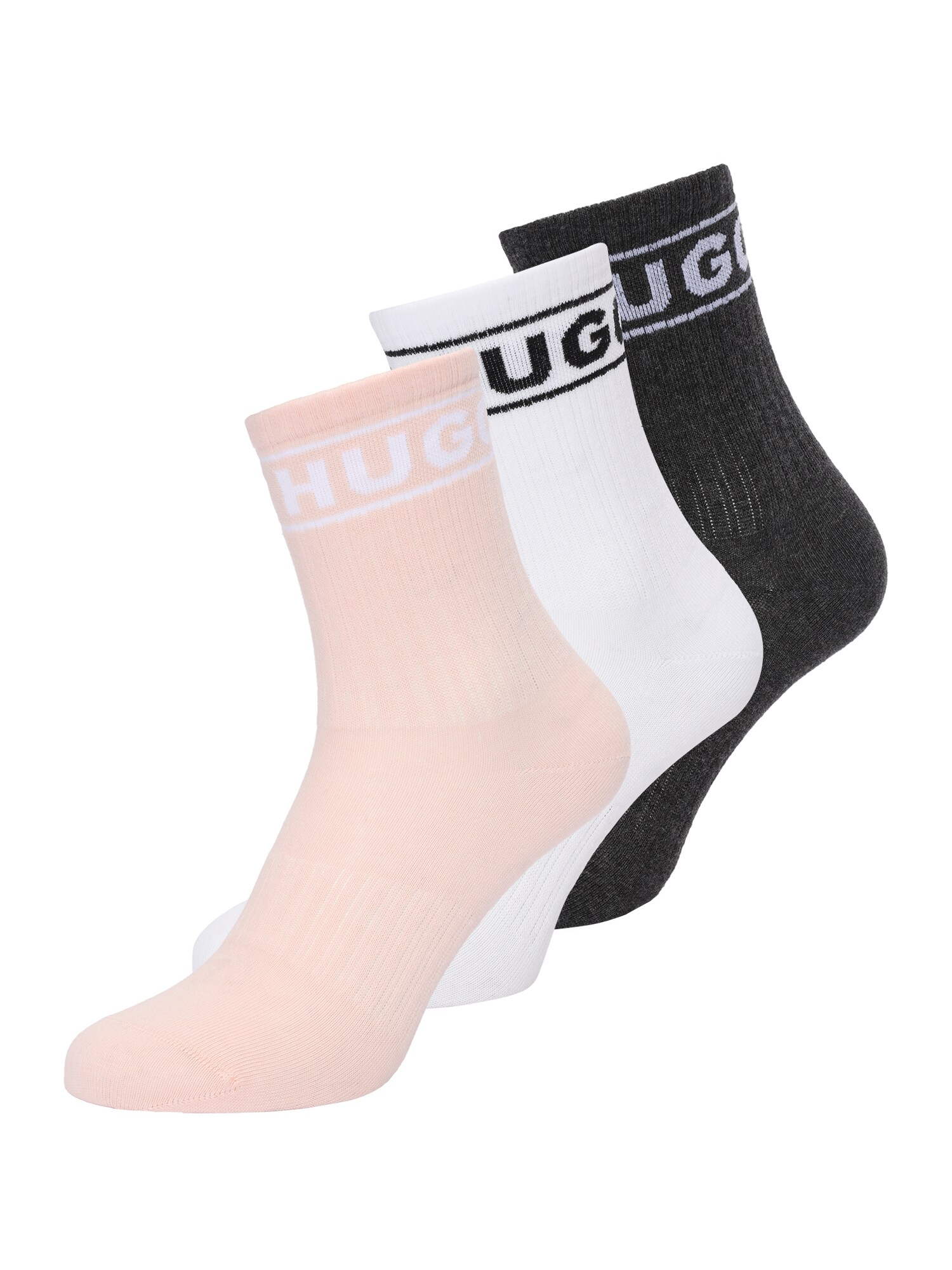 HUGO Șosete  roz pudră / negru / alb