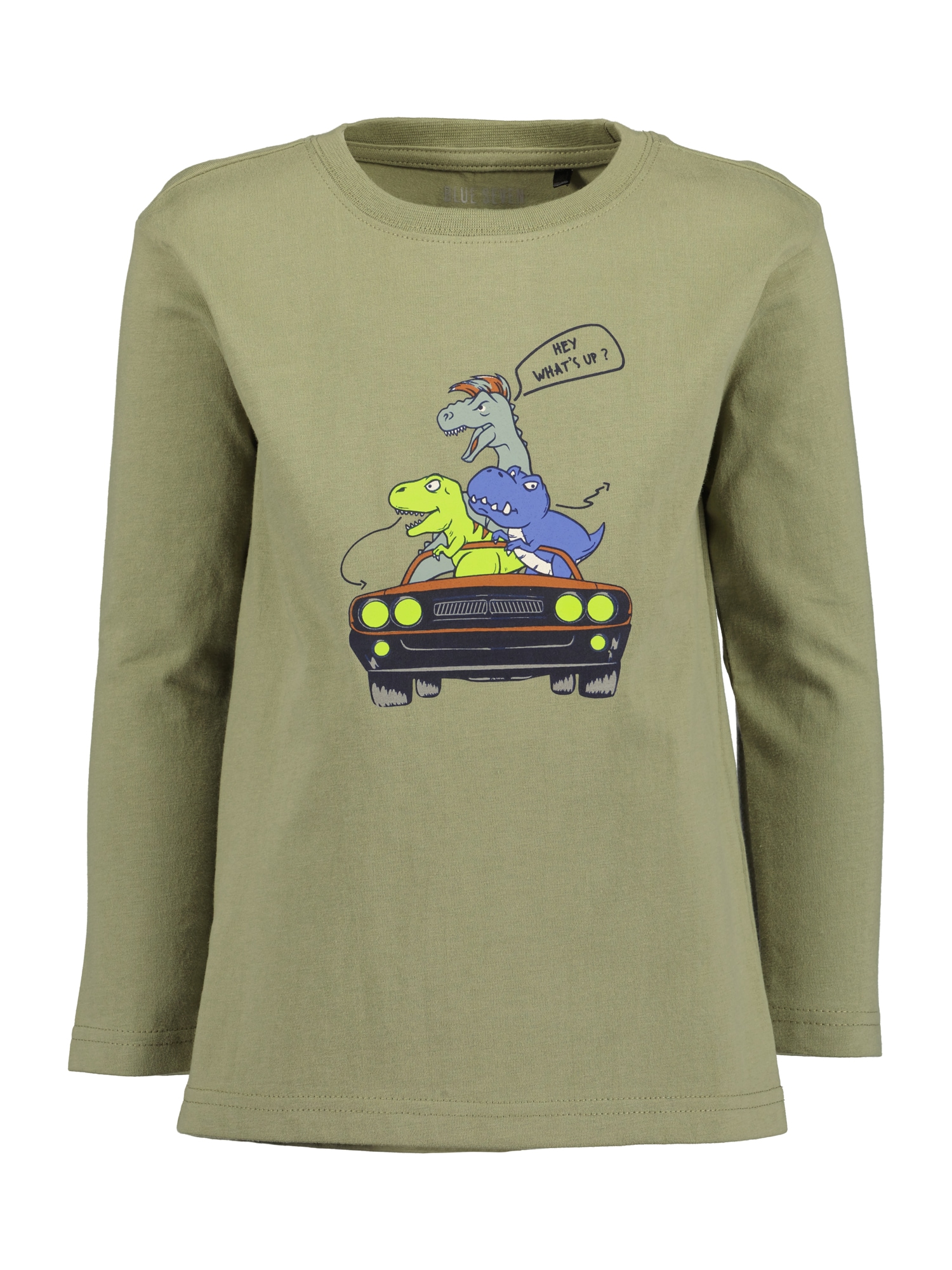 BLUE SEVEN Tricou albastru / kaki / verde măr / negru