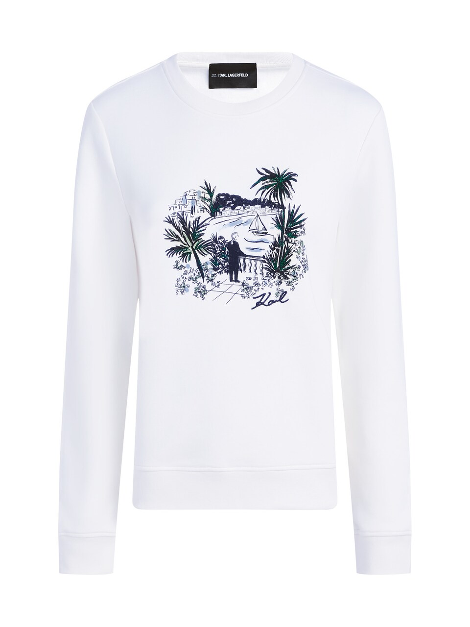 Sweatshirt 'Villa la Vigie' kräm / ljusblå / grön