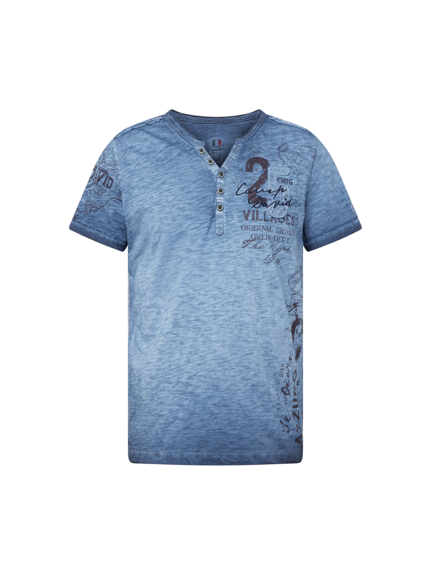 CAMP DAVID Tricou 'Cinque Terre'  bleumarin / albastru amestec