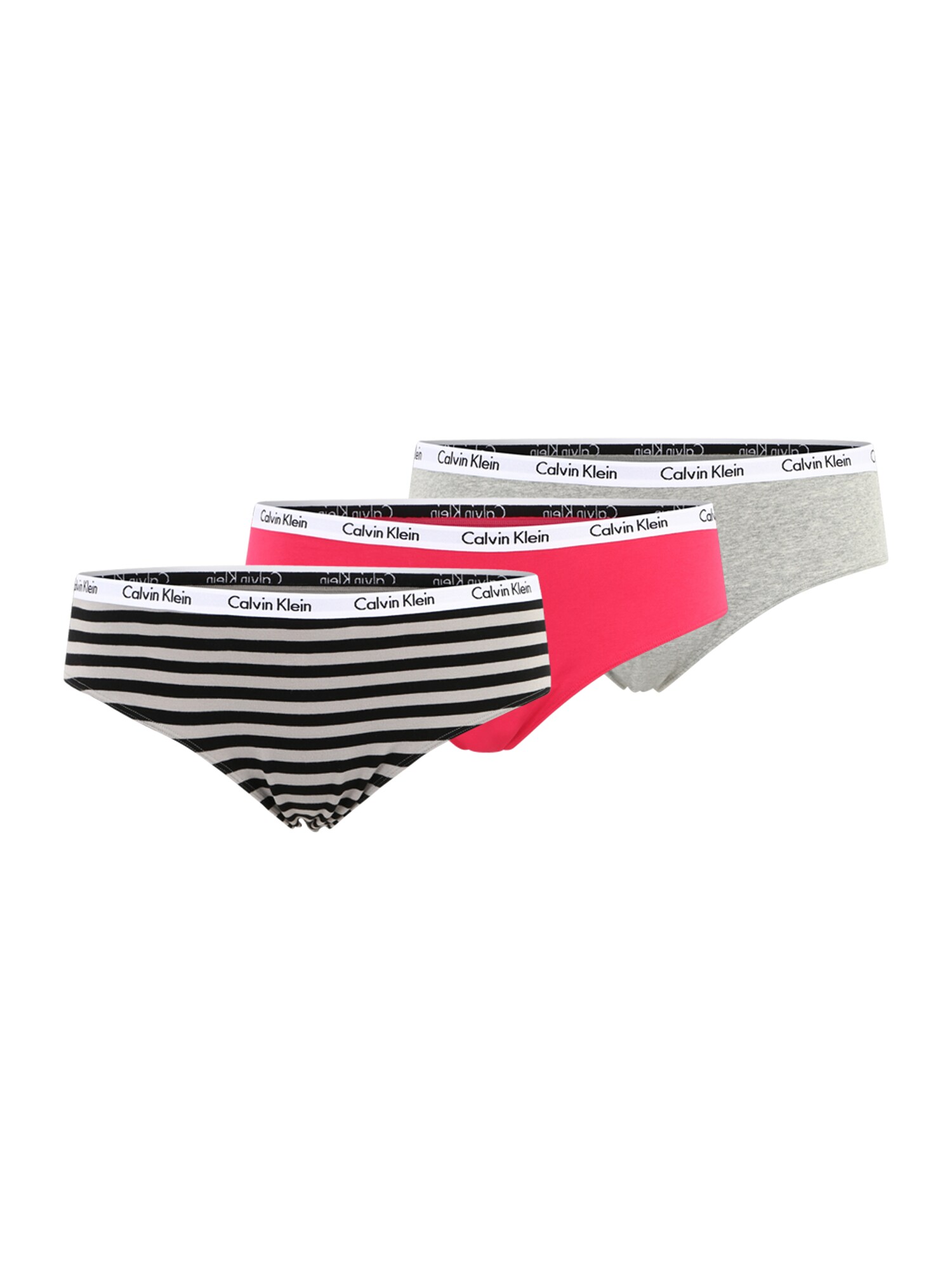 Calvin Klein Underwear Plus Moteriškos kelnaitės margai pilka / rožinė / juoda / balta