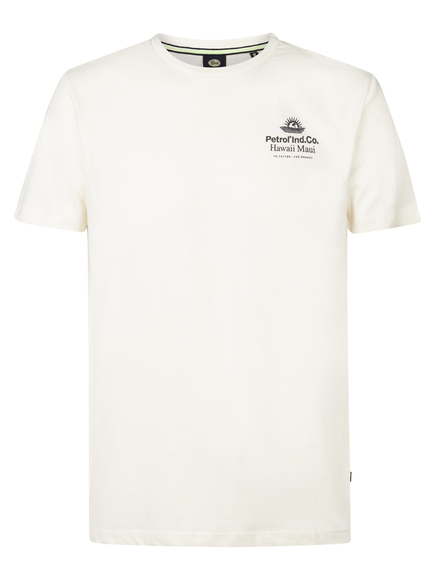 Petrol Industries Тениска  черно / естествено бяло