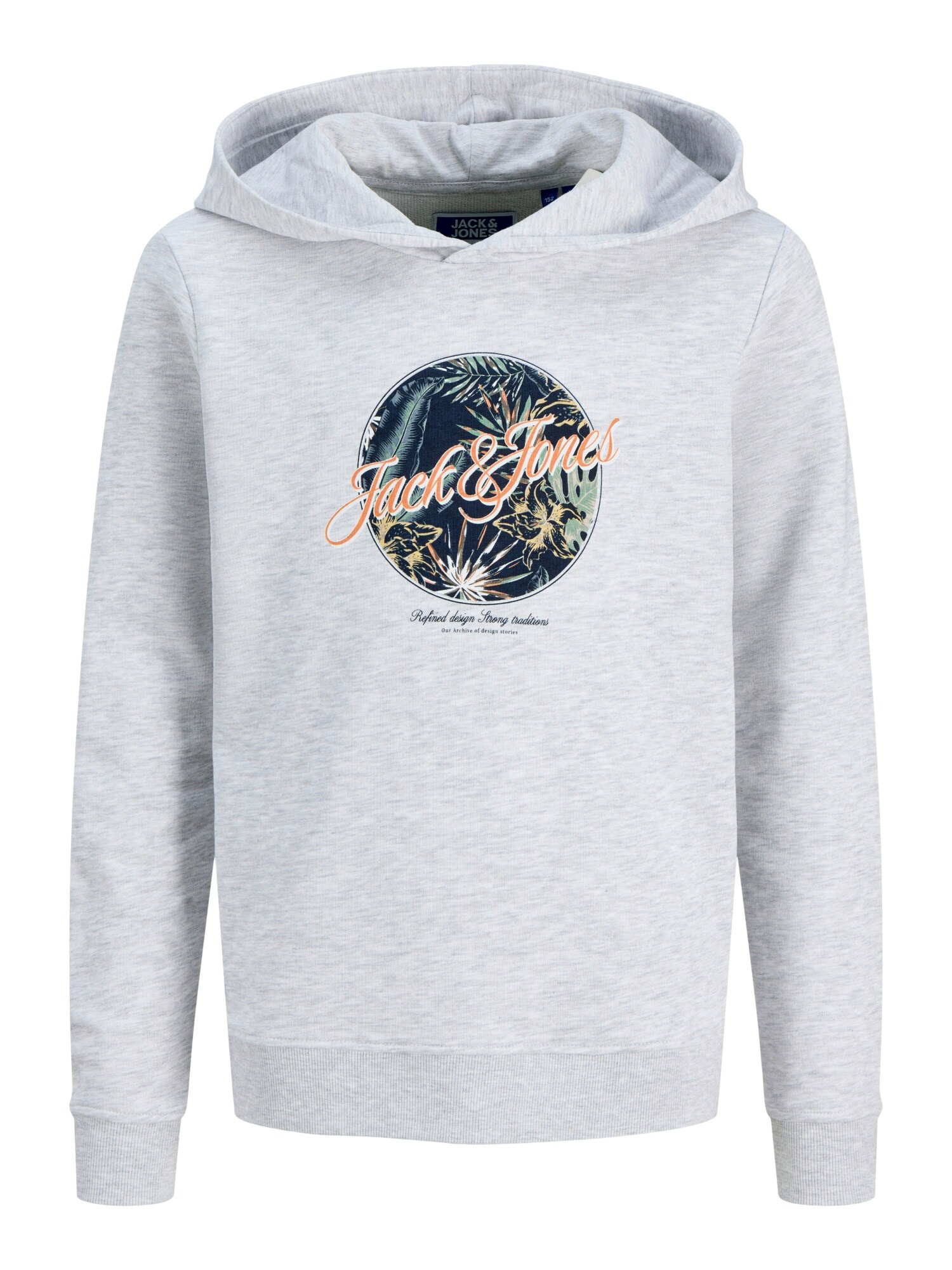 Jack & Jones Junior Majica 'Honolulu'  pegasto siva / temno zelena / marelica