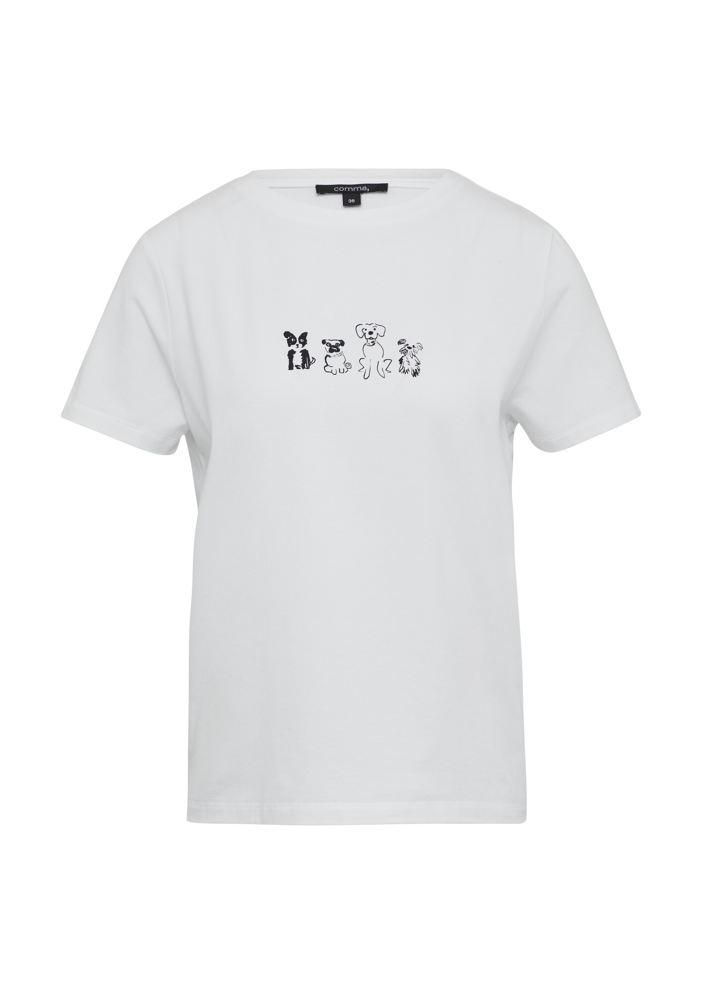 COMMA Tricou  negru / argintiu / alb