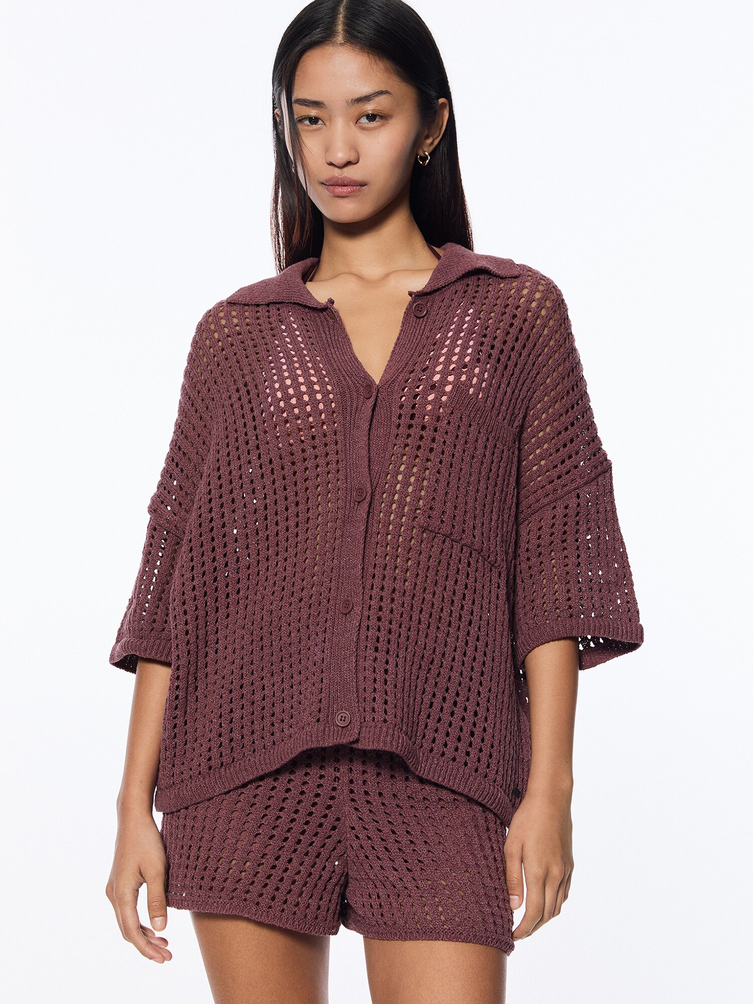 Pull&Bear Kardigán  borvörös termék 2. képe