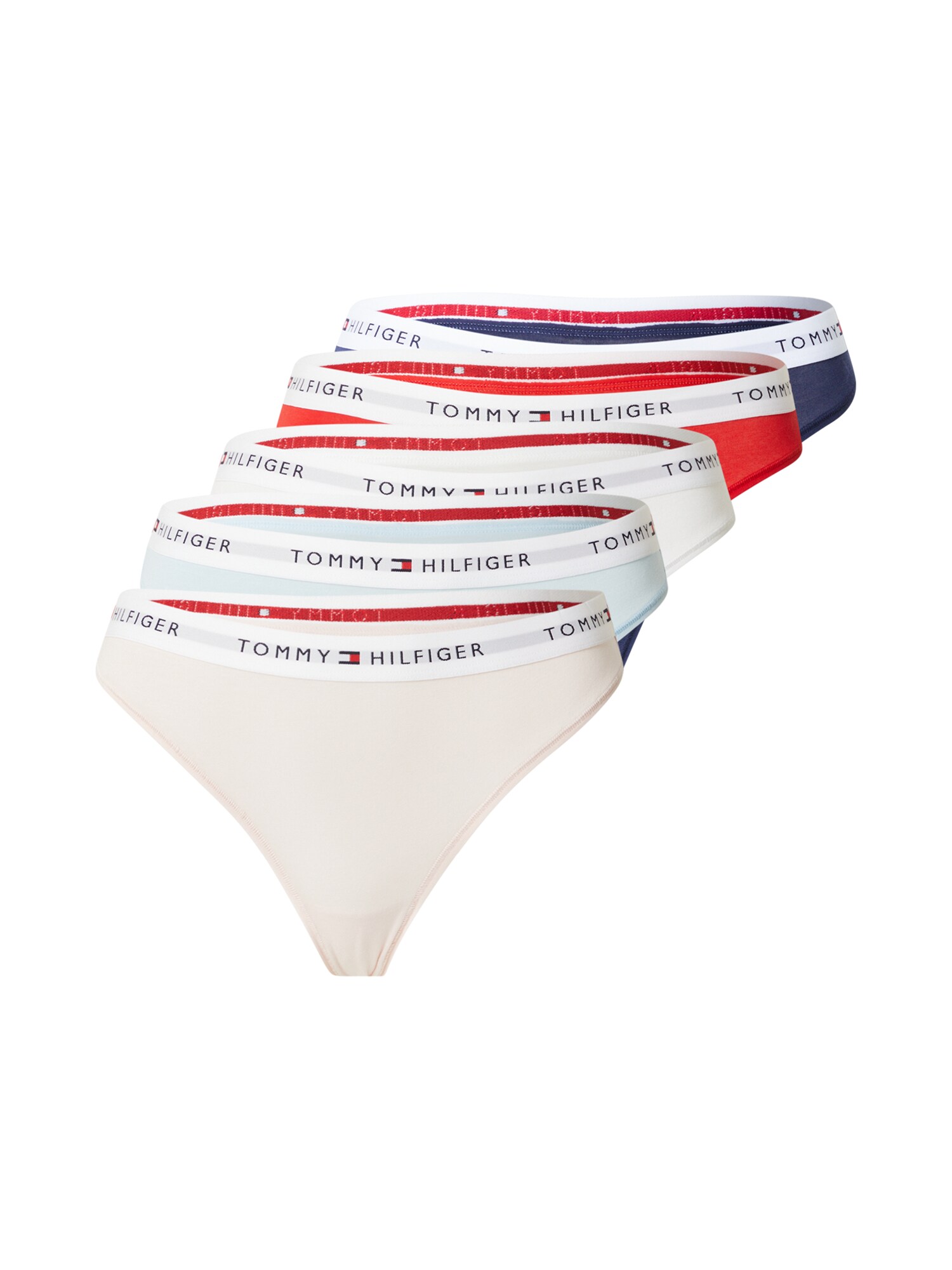 Tommy Hilfiger Underwear Tanga  albastru marin / albastru pastel / roz pastel / roșu / alb