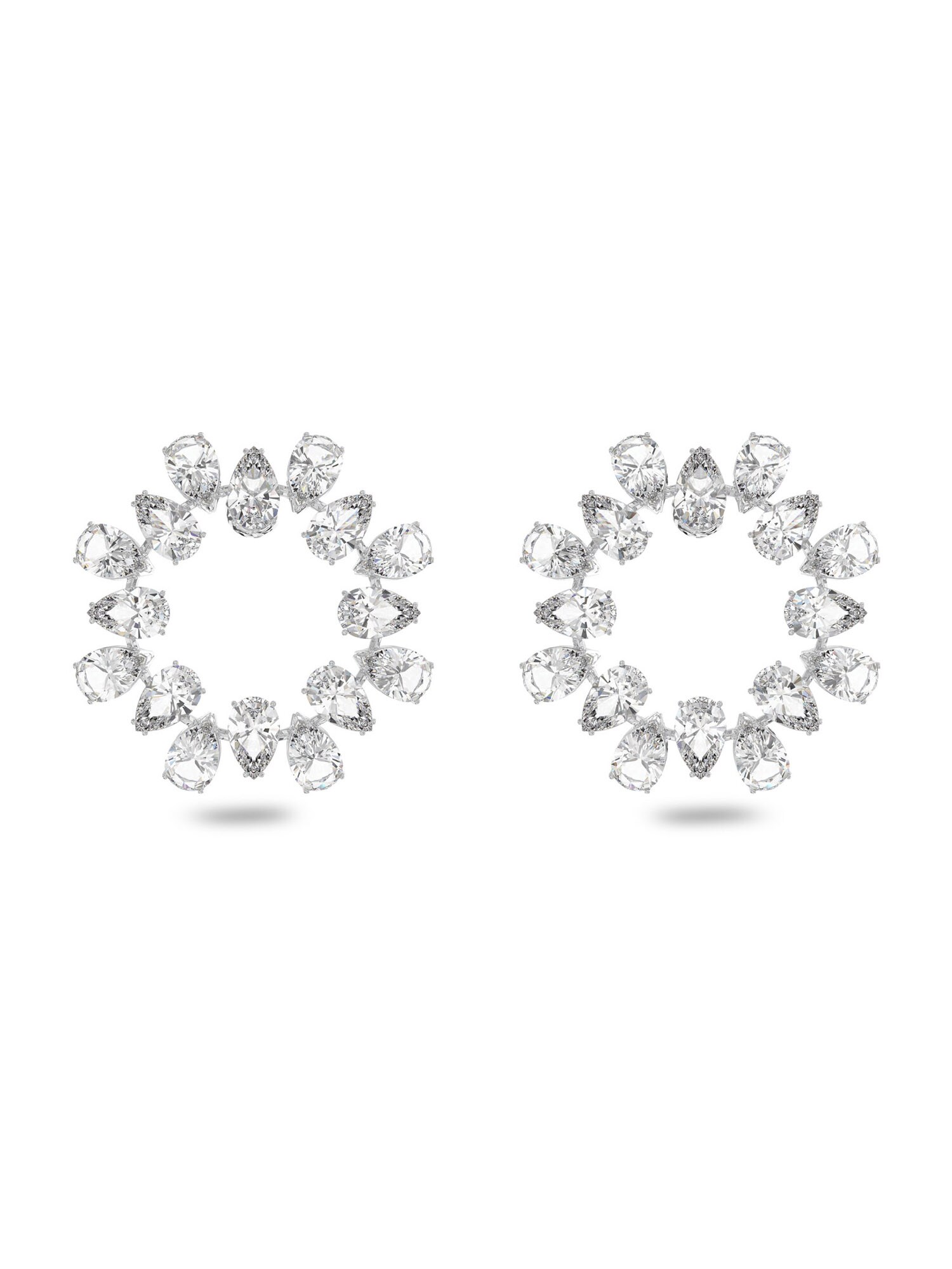 Swarovski Fülbevalók 'Matrix hoop earrings'  ezüstszürke / fehér akciós termékkép 1