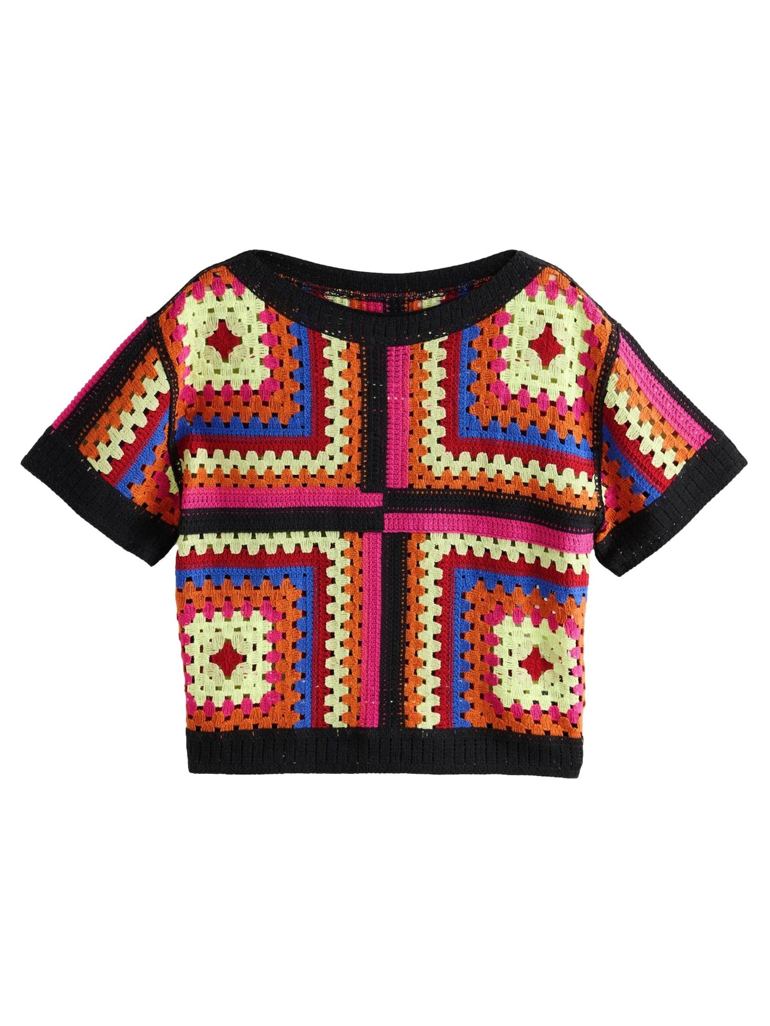 Next Tricou  portocaliu / roz / negru