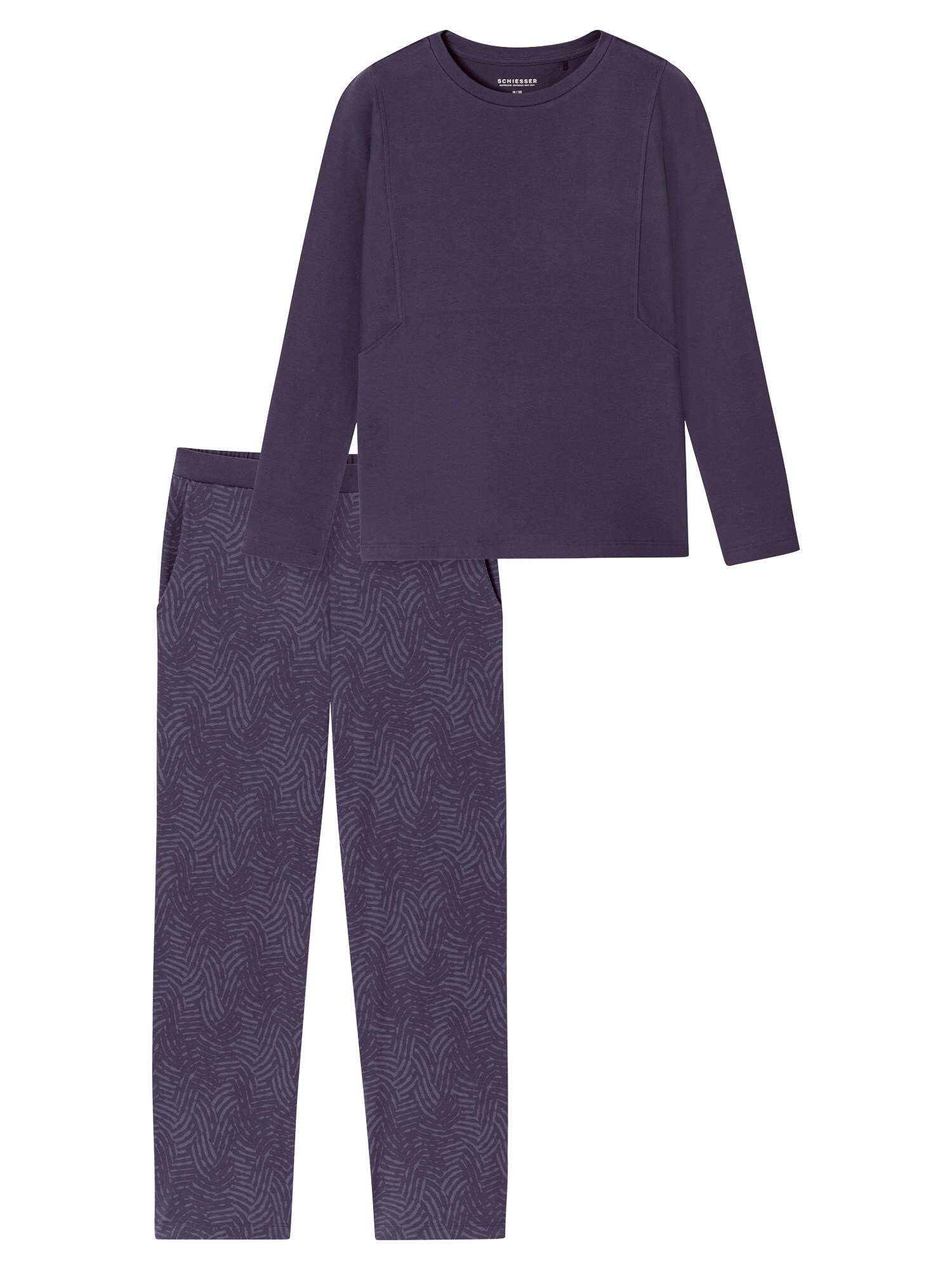 Schiesser Pyjama 'Selected Premium Warming' Lila