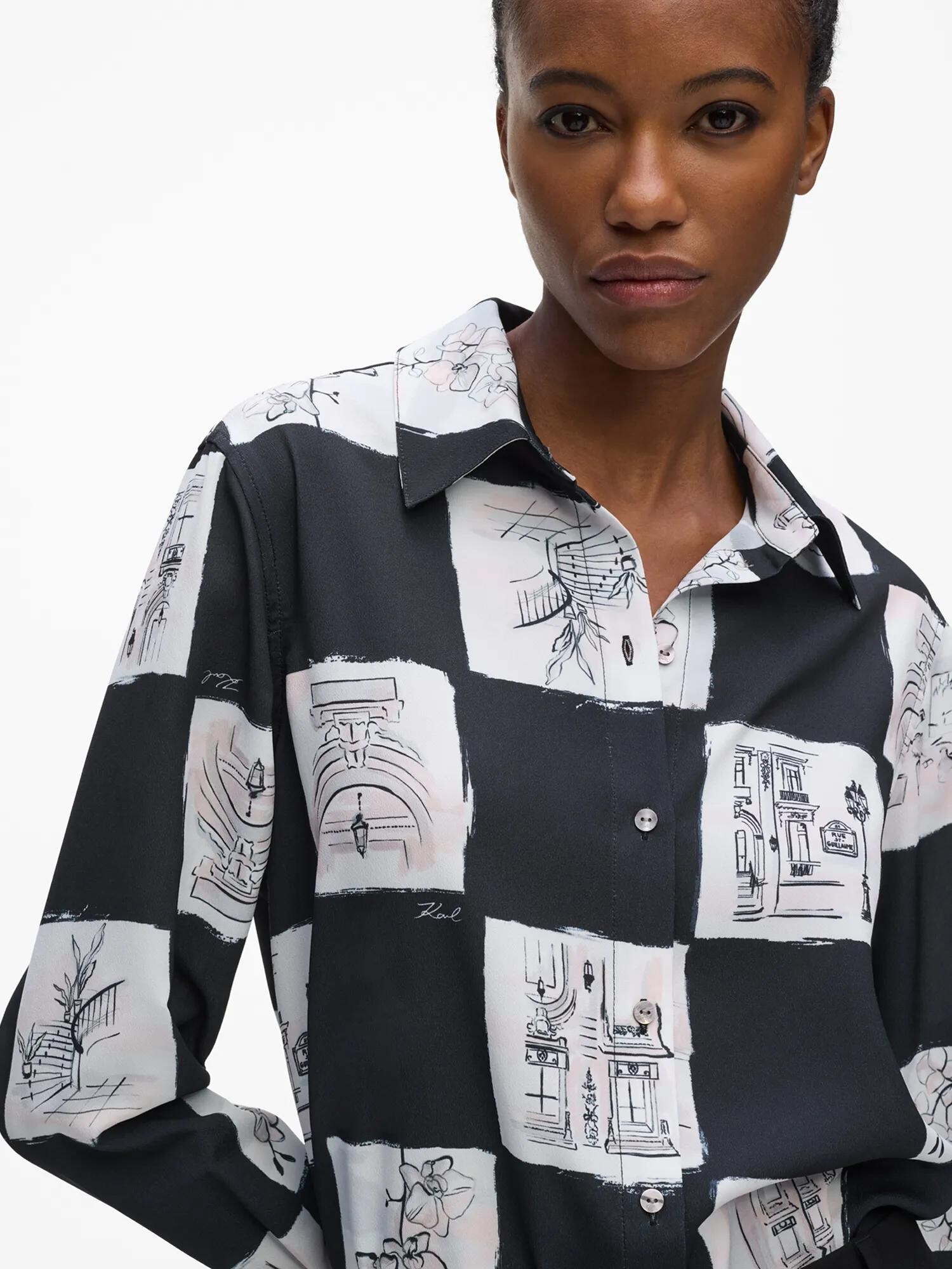 Karl Lagerfeld Blusa negro / blanco – imagen 4
