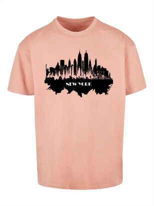 F4NT4STIC Shirt ‘Cities Collection – New York skyline’ Beige / Zwart / Wit