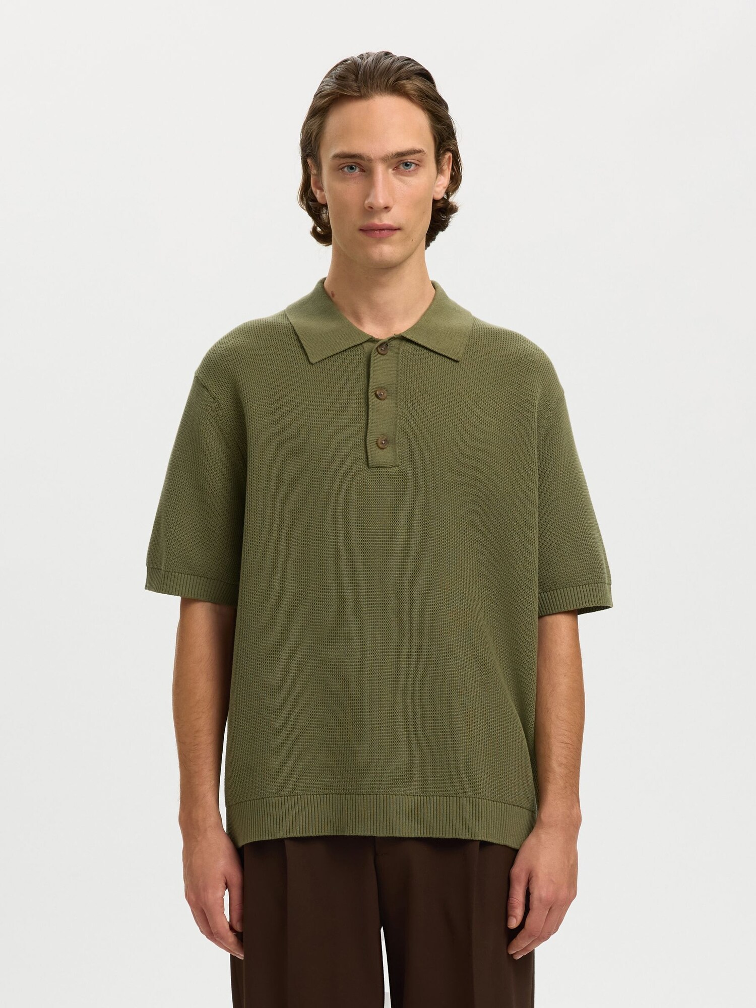 SELECTED Camiseta  oliva