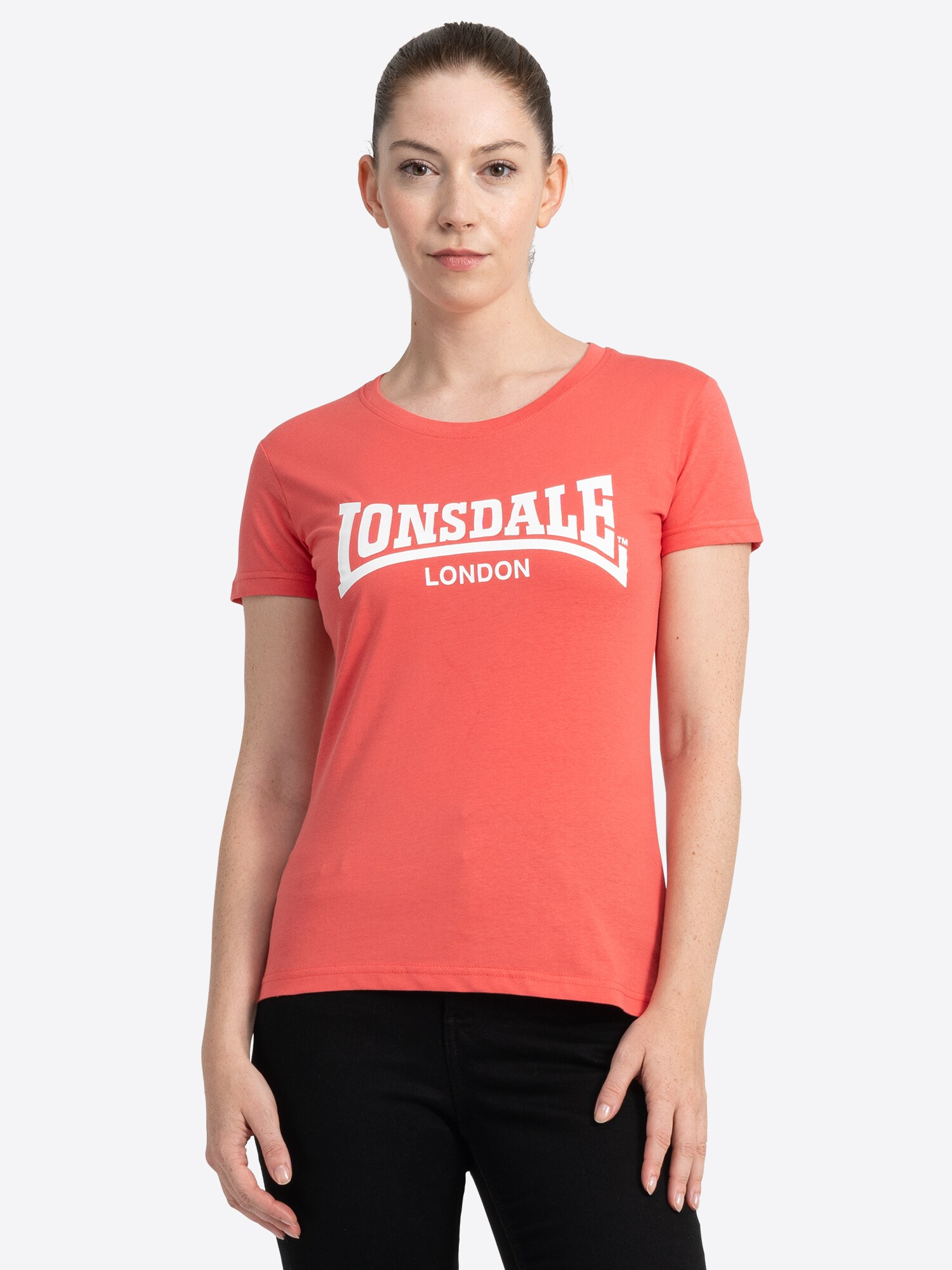 LONSDALE Póló 'Cartmel'  korál / fehér termék 2. képe