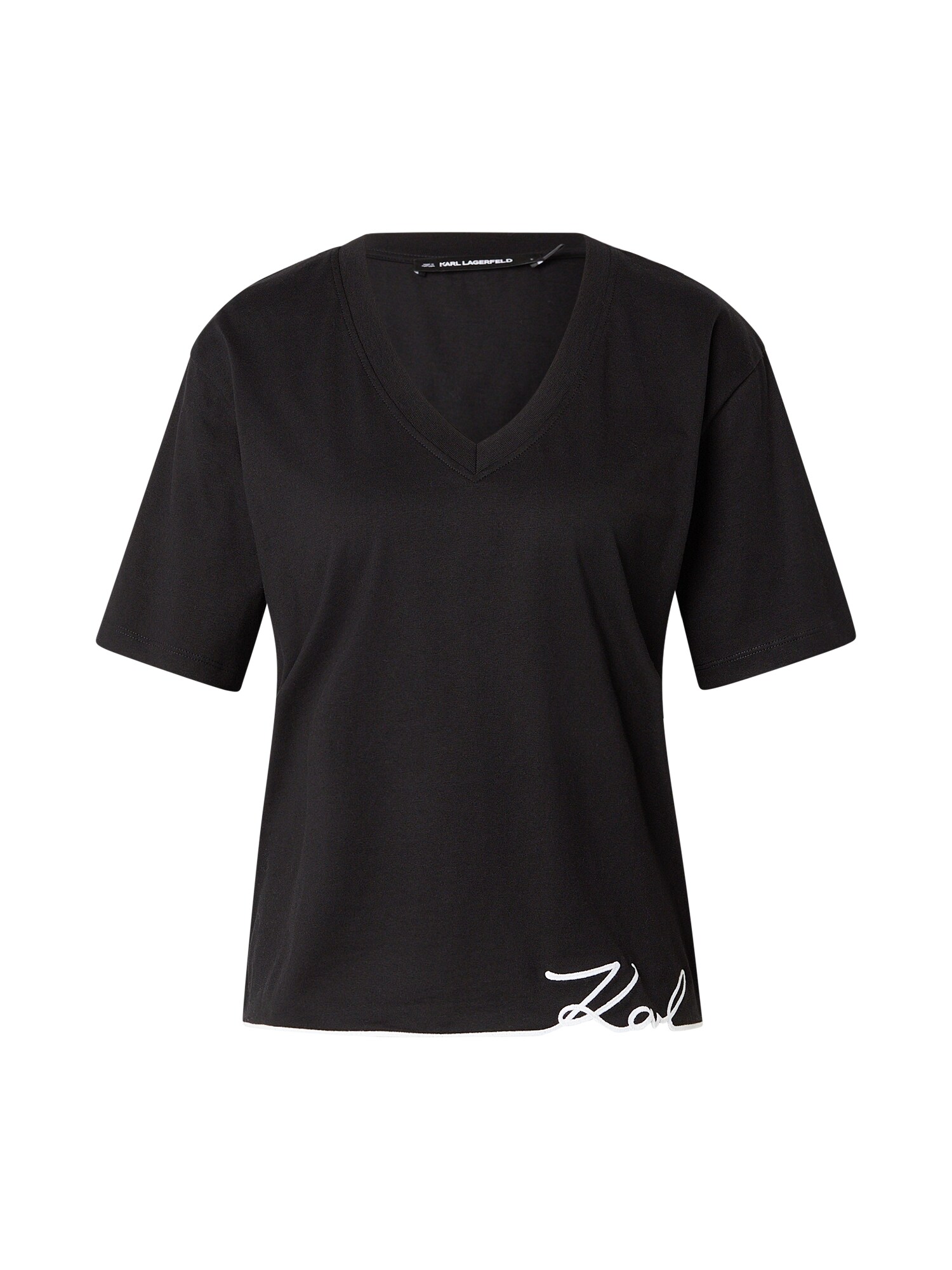 Karl Lagerfeld Tricou  negru / alb