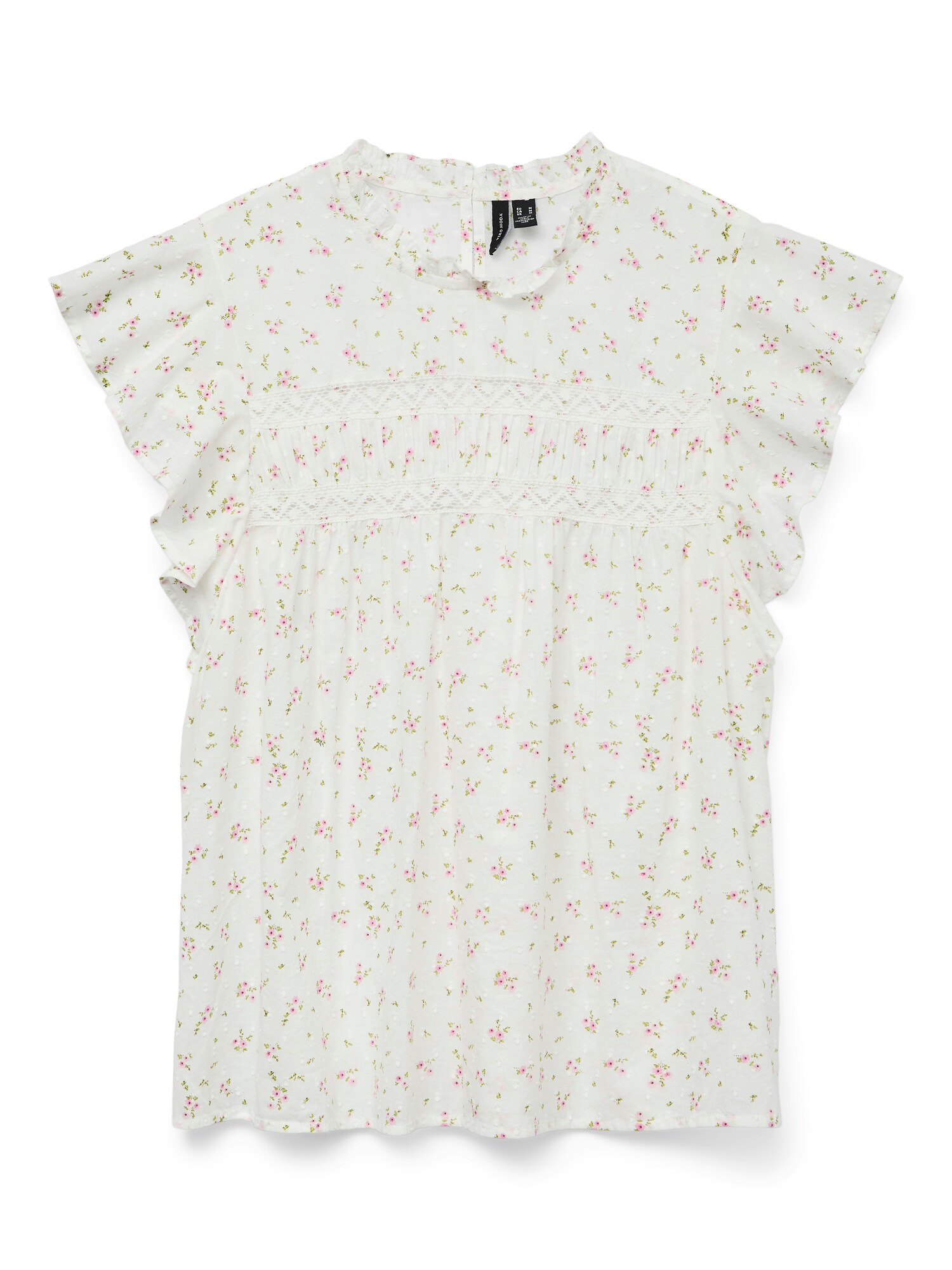 VERO MODA Bluză VMTRINE  oliv / roz / alb