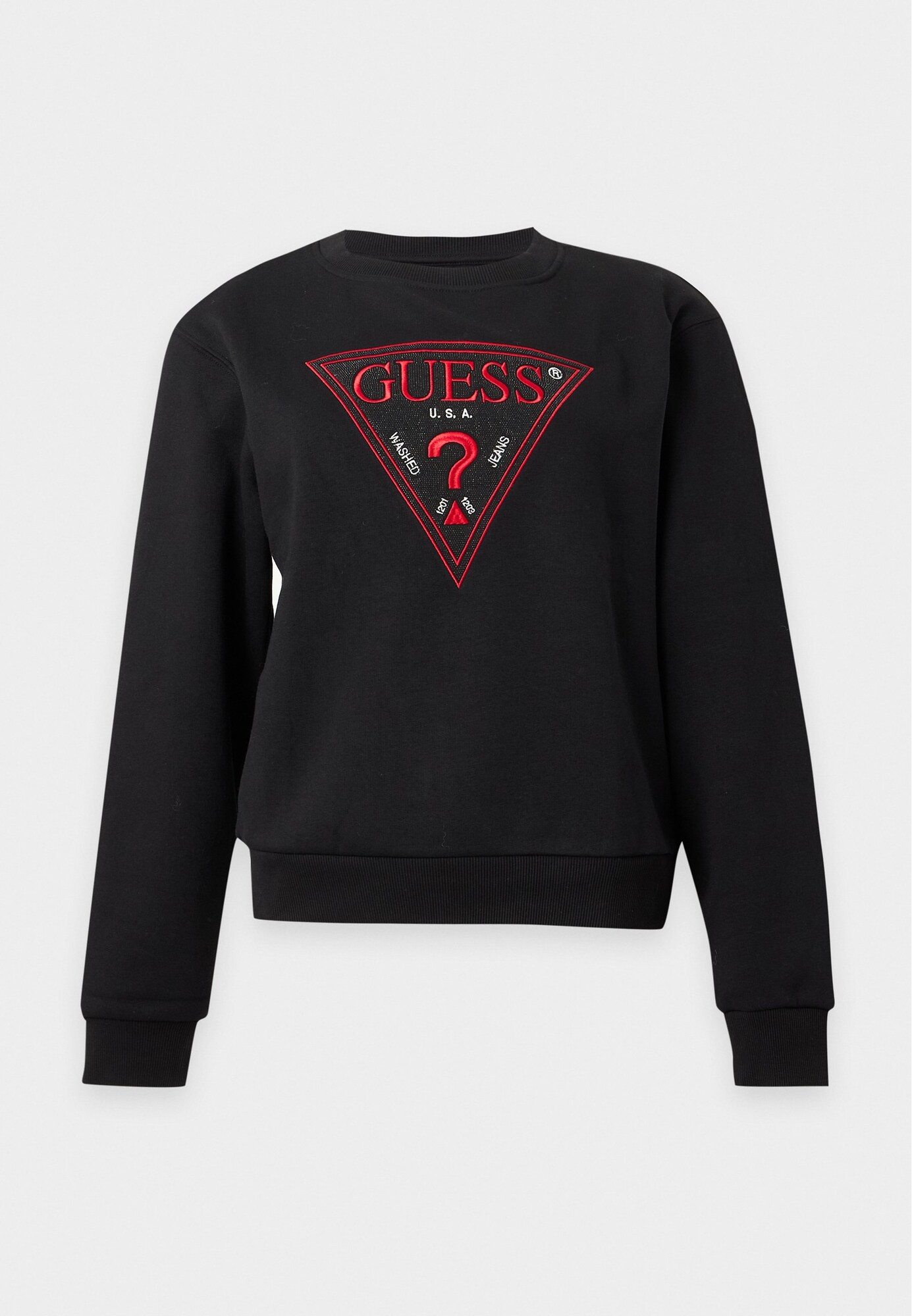 GUESS Bluză de molton roșu rodie / negru