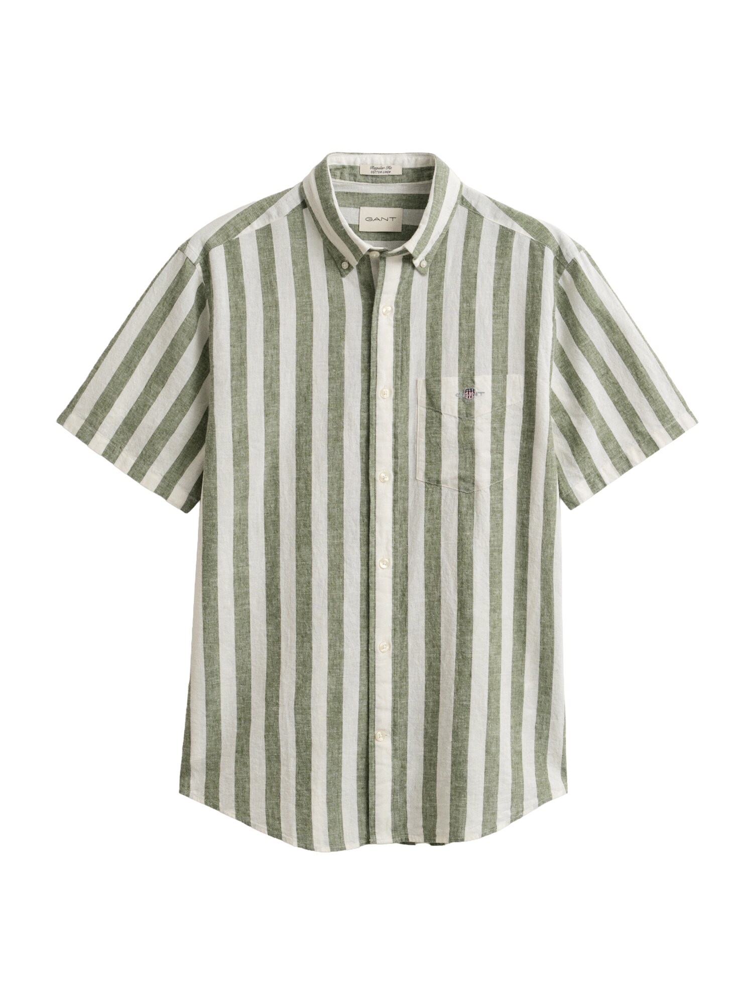 GANT Cămașă  verde deschis / alb