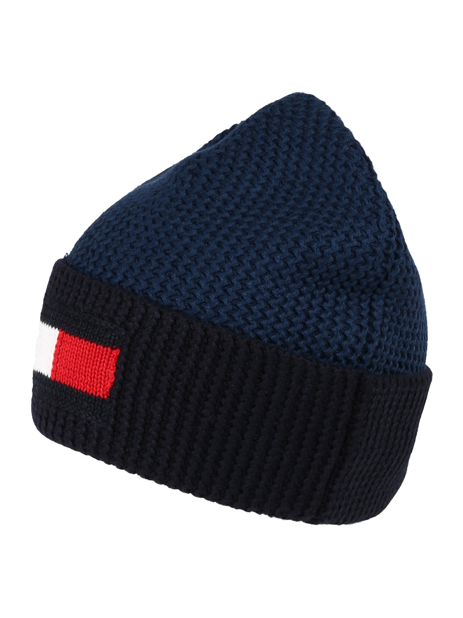 TOMMY HILFIGER Megzta kepurė  tamsiai mėlyna / nakties mėlyna / balta / melionų spalva