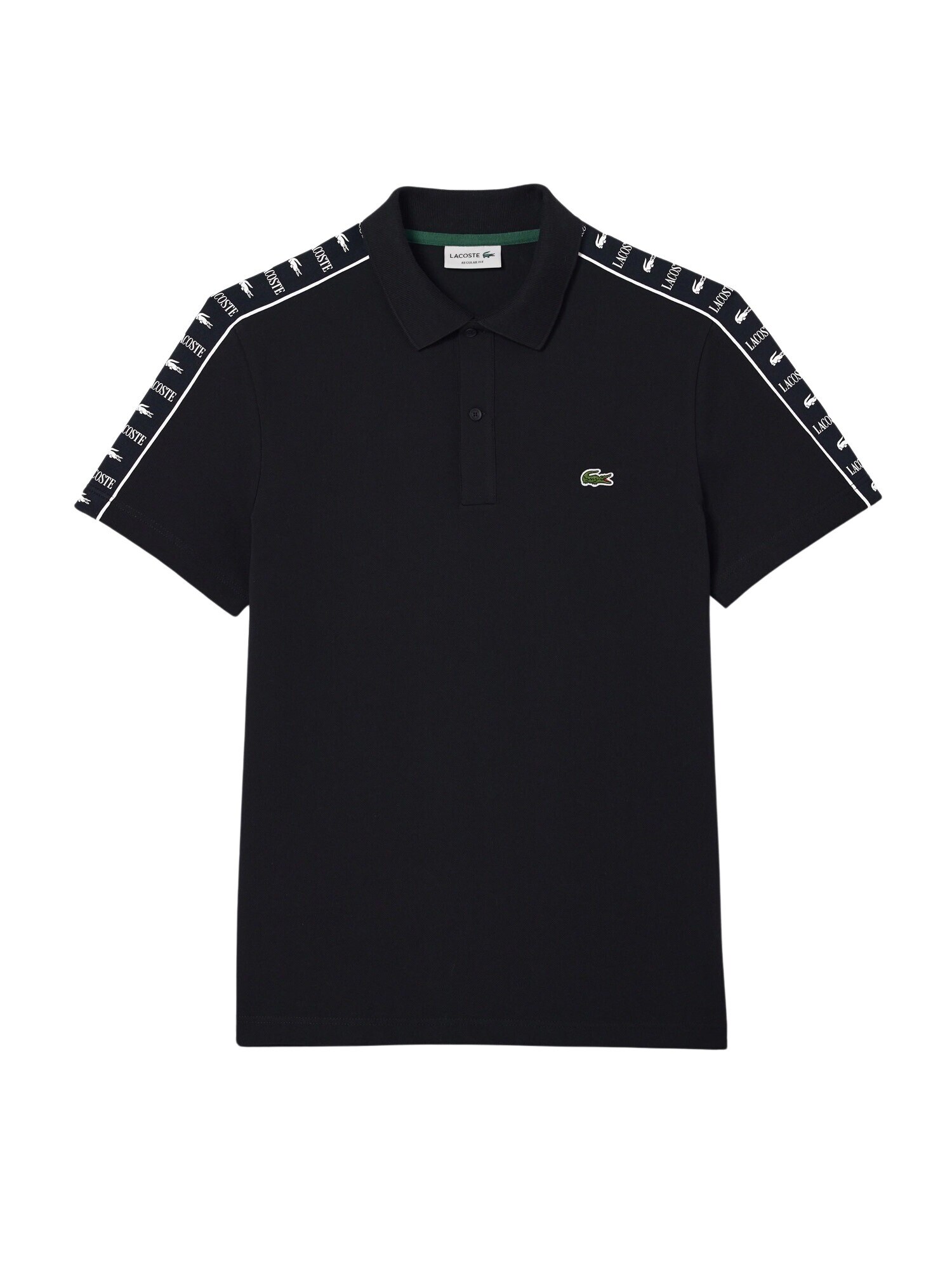 LACOSTE Tričko  čierna / biela