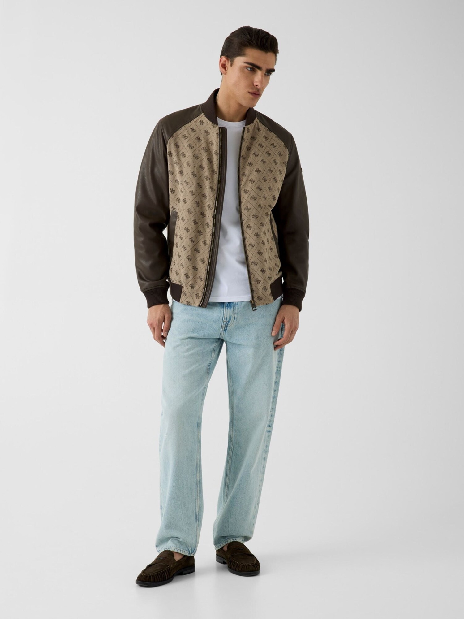 GUESS Chaqueta de entretiempo  arena / marrón oscuro – imagen 6