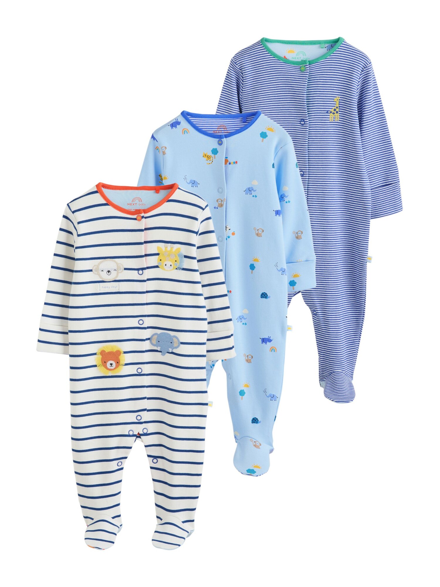 Next Pijamale  albastru / albastru deschis / galben / alb