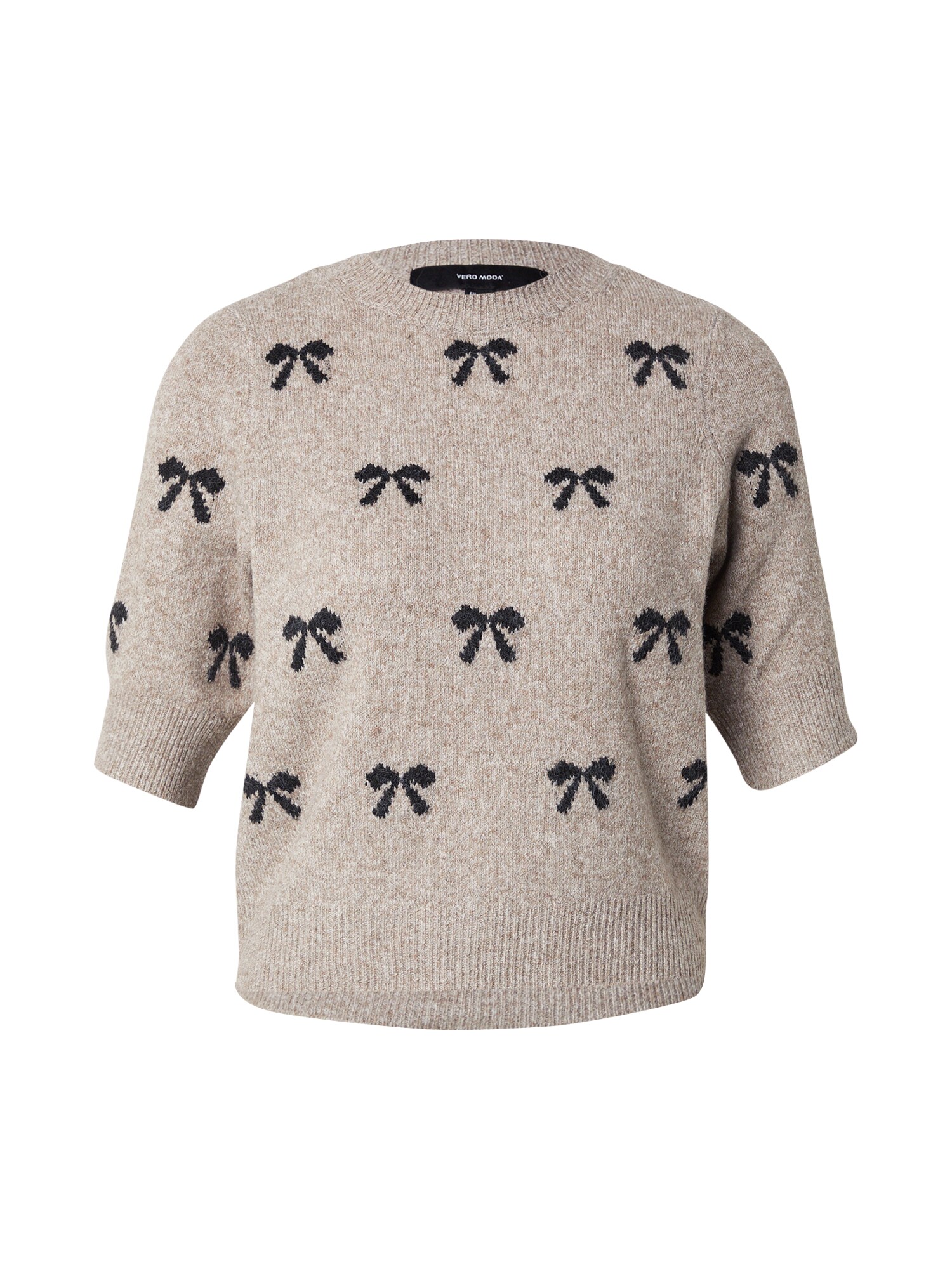 VERO MODA Sveter 'VMDOFFY INTARSIA' sivobéžová / čierna