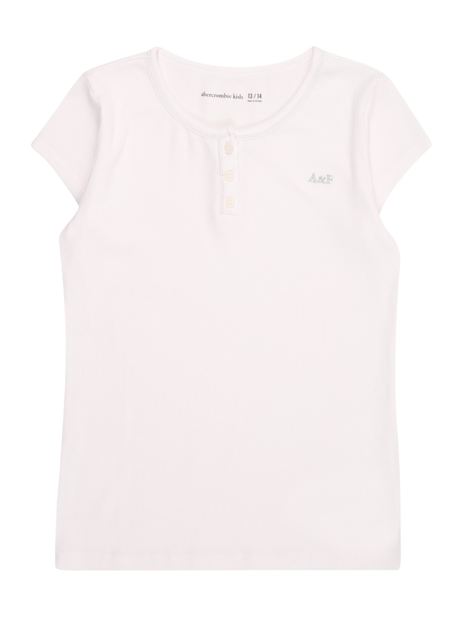 Abercrombie & Fitch Tricou ESSENTIAL  argintiu / alb