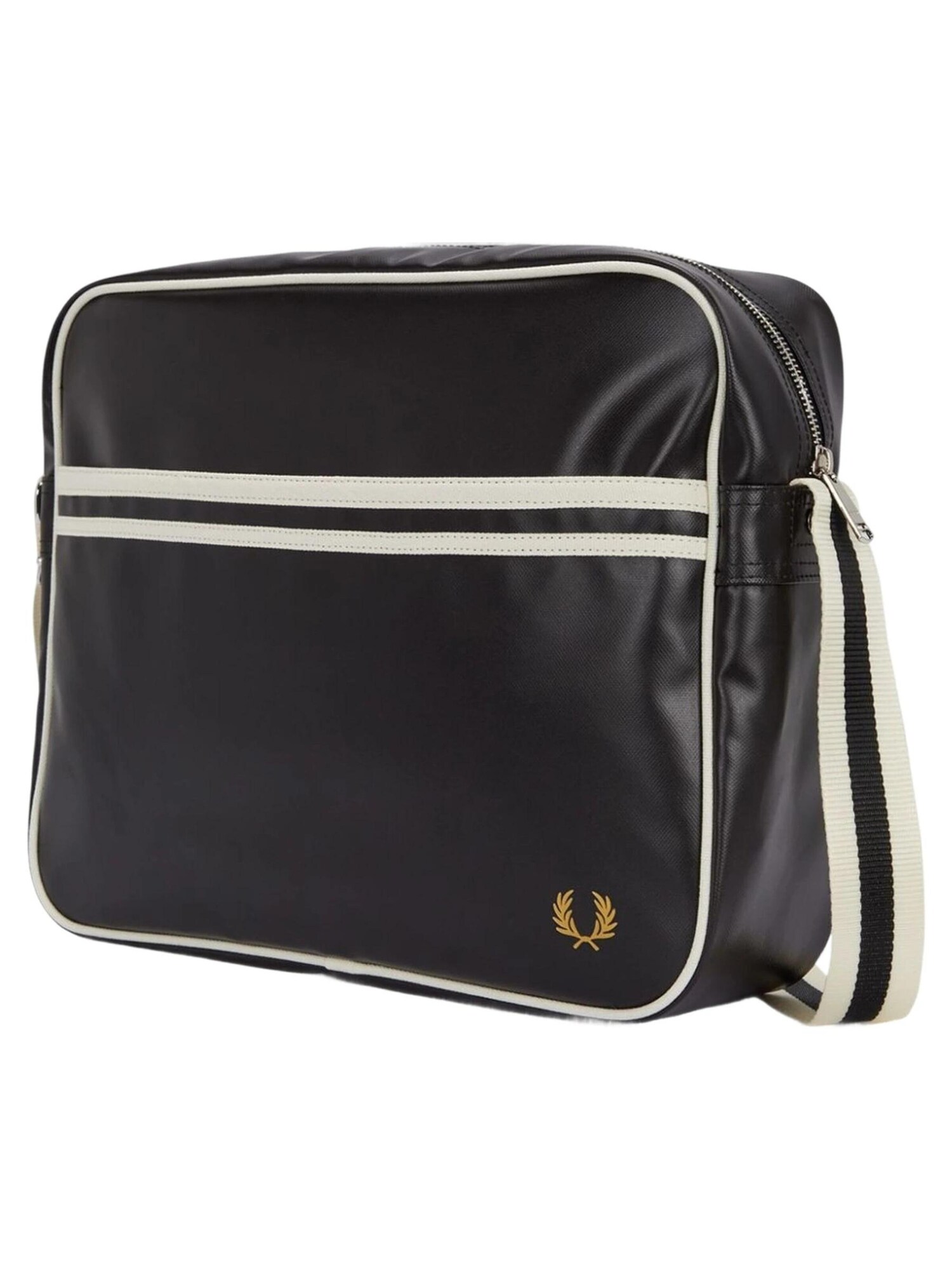 Fred Perry Messenger 'Bolso fred perry negro franjas asa larga logo bordado' negro – imagen 2