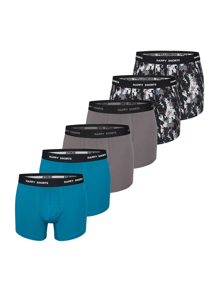 Happy Shorts Retro Pants ' Jersey ' Herren Größe M grau / petrol / schwarz