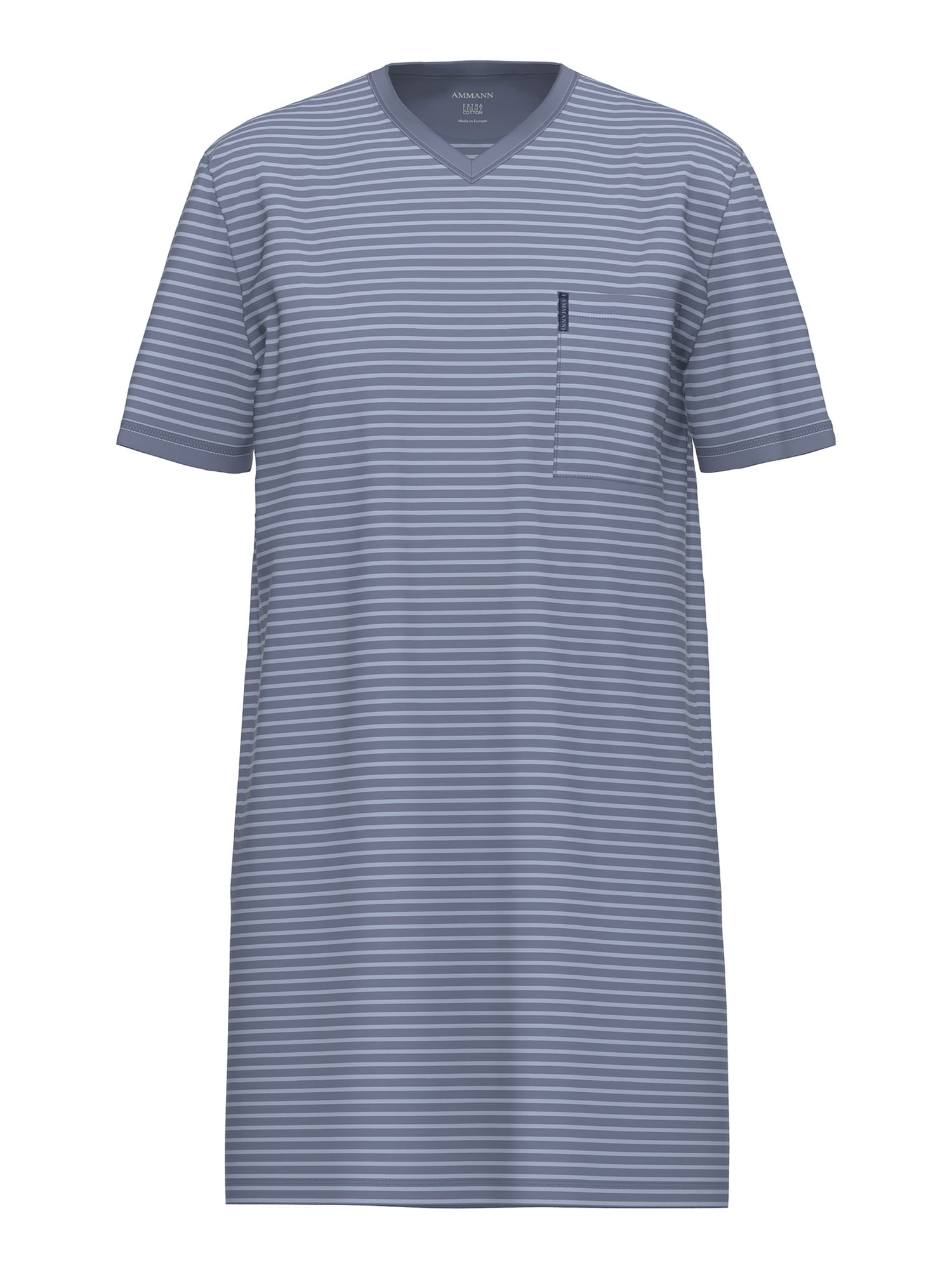 Ammann Pyjama Kort ' Organic Extra Light ' Blauw