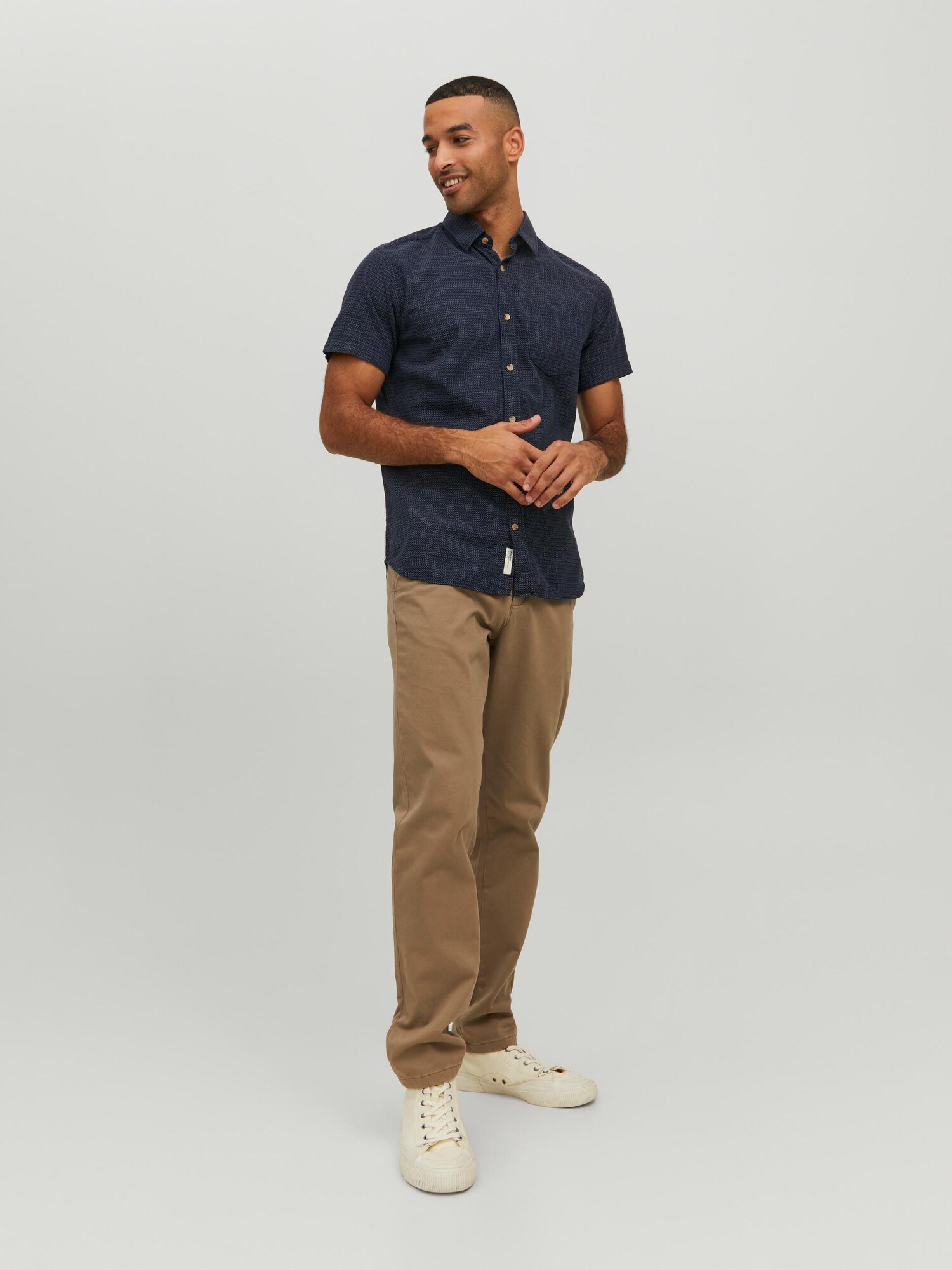 JACK & JONES Košeľa 'Abel' námornícka modrá / svetlomodrá / pastelovo žltá (obrázok 3)