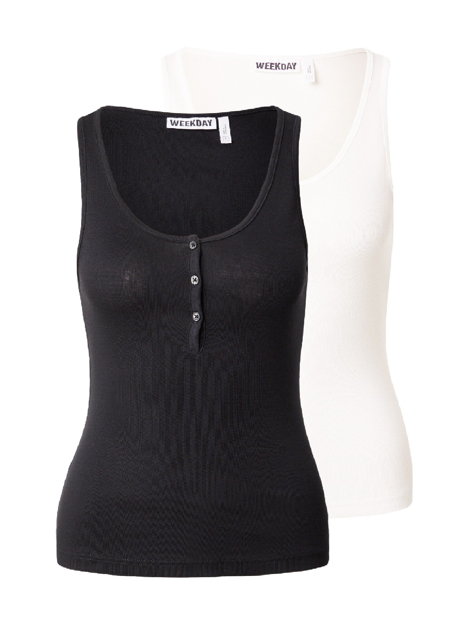 WEEKDAY Top  čierna / biela