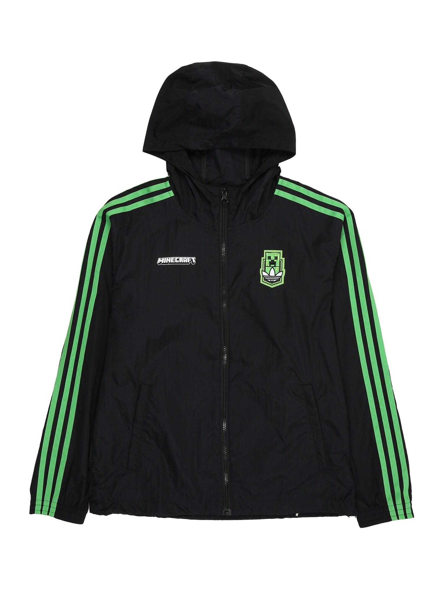 ADIDAS ORIGINALS Geacă de primăvară-toamnă Adidas Originals X Minecraft  verde limetă / negru / alb