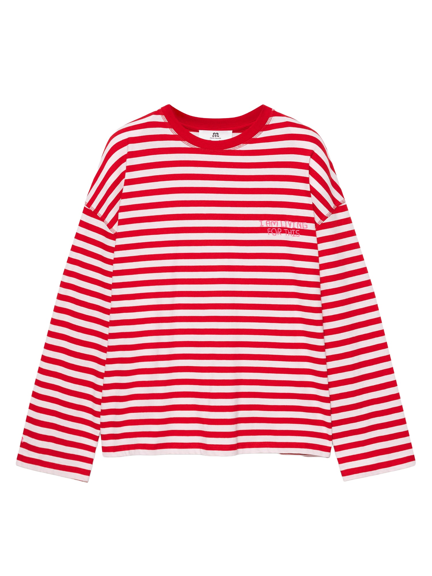 Pull&Bear Majica 'PACIFIC RAYAS' crvena / bijela
