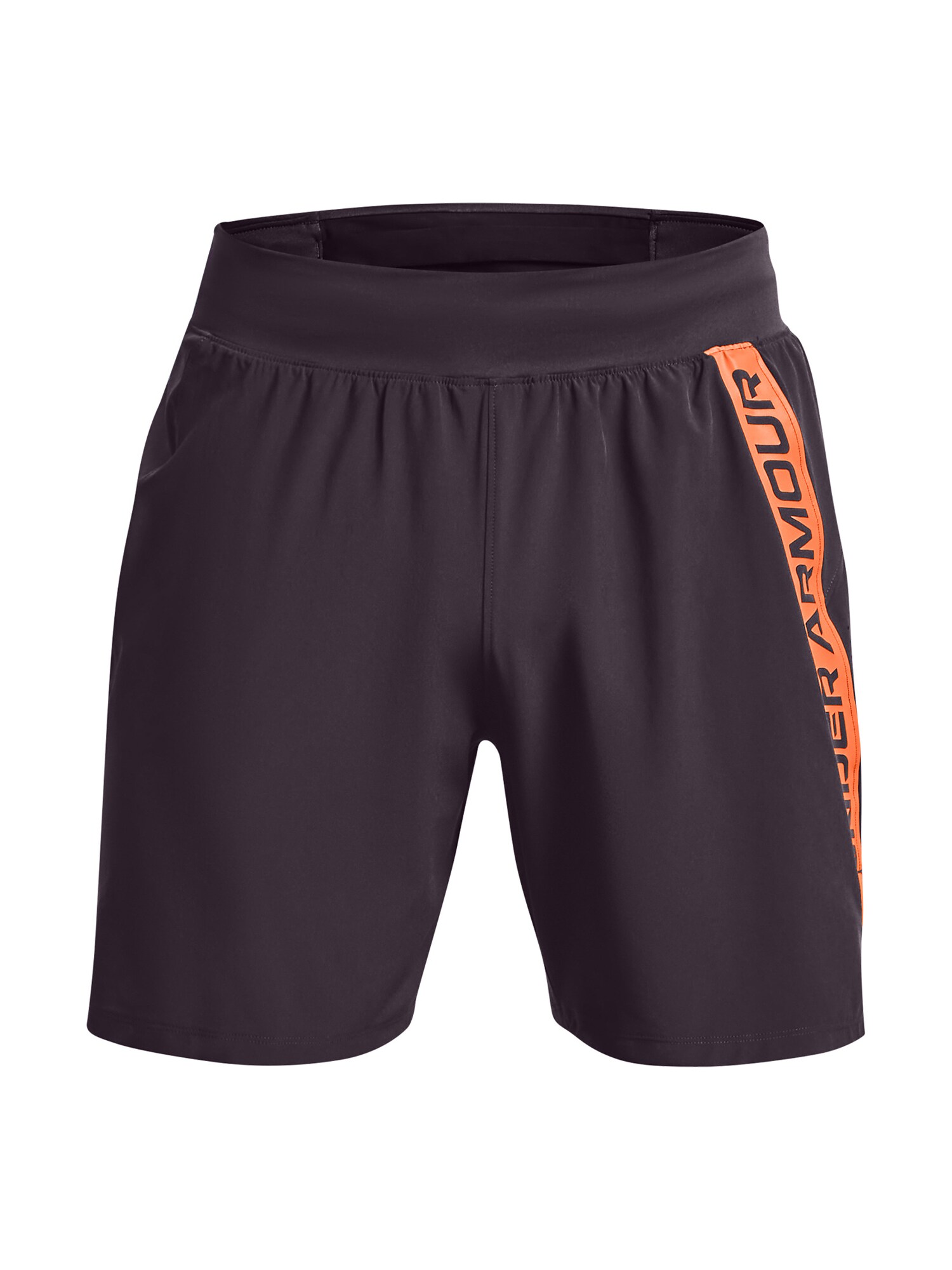 UNDER ARMOUR Športové nohavice 'Launch Elite 7' černicová / oranžová