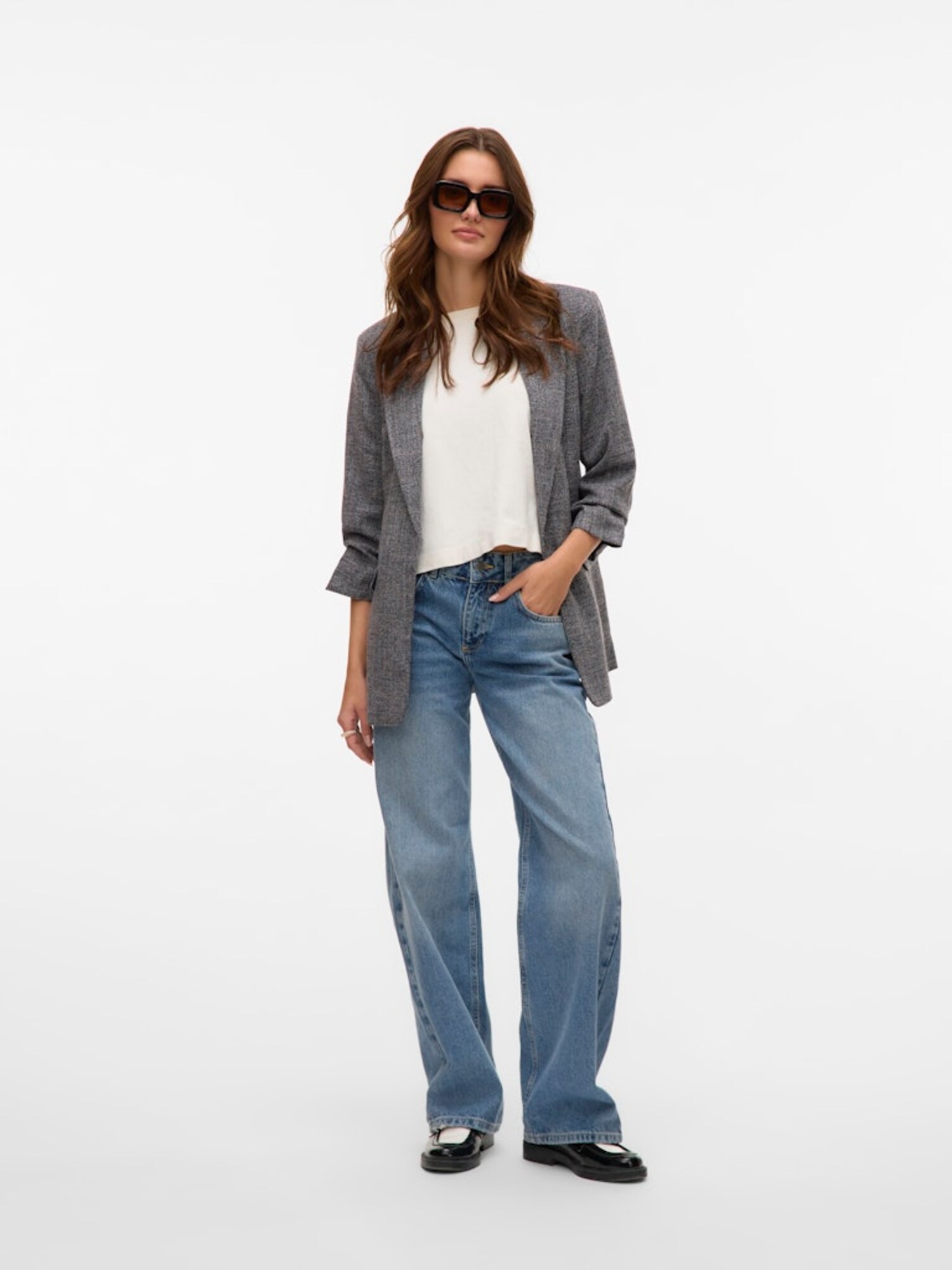 VERO MODA Blézer  szürke melír termék 2. képe