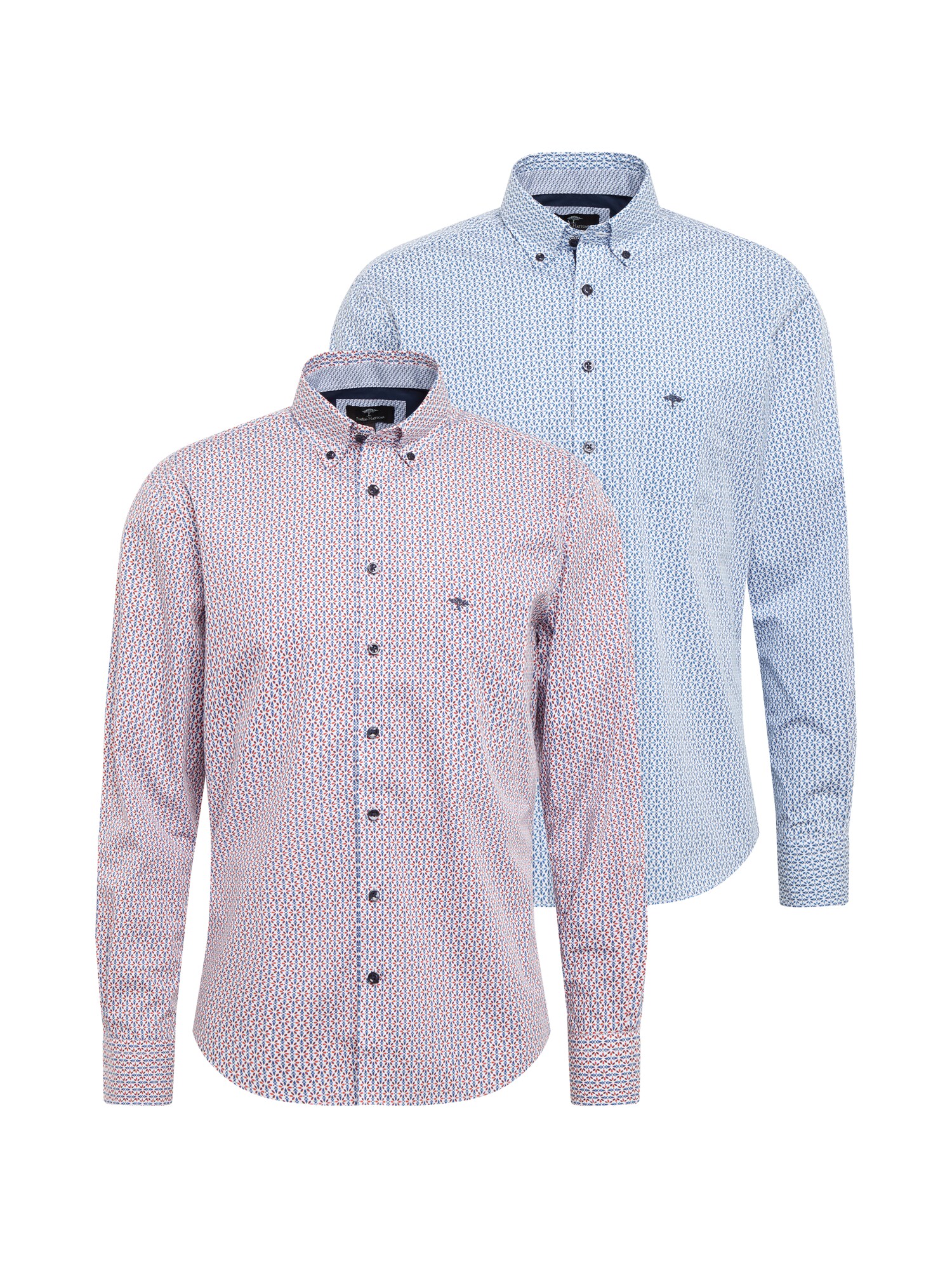 FYNCH-HATTON Dalykinio stiliaus marškiniai  šviesiai mėlyna / balta / tamsiai raudona