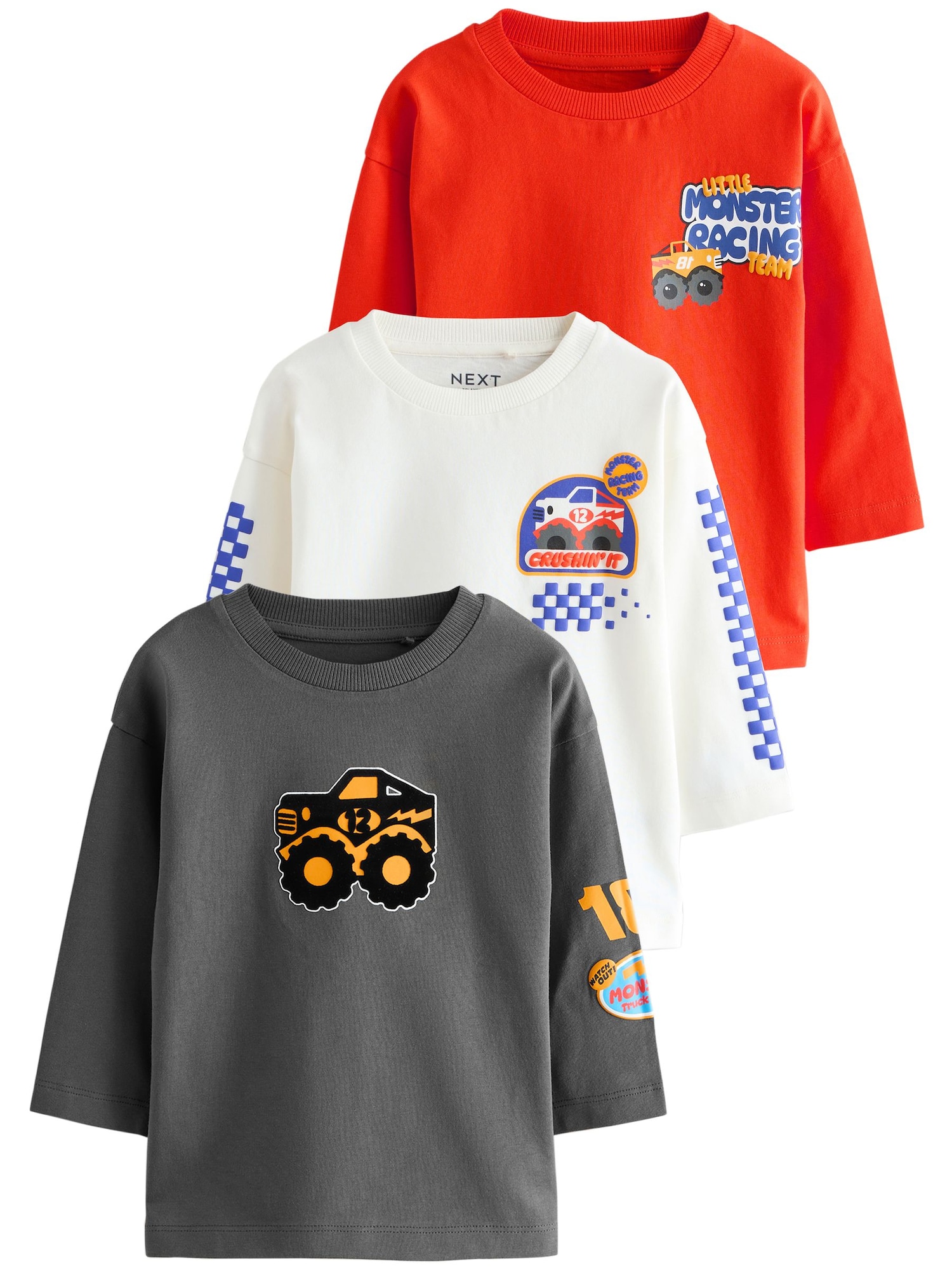 Next Tricou  gri bazalt / roșu / negru / alb