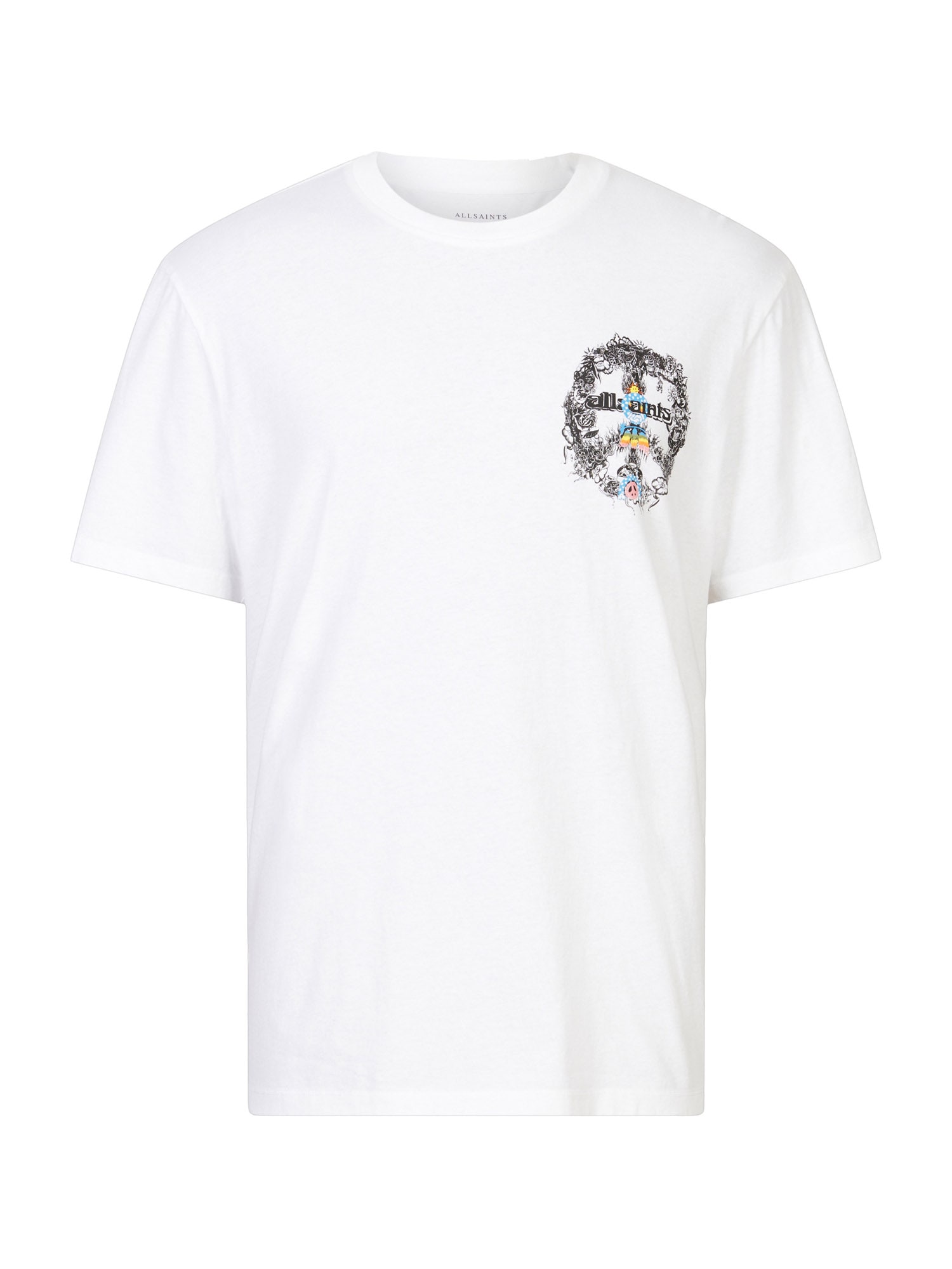 AllSaints Тениска 'CHANCER'  светлосиньо / бледорозово / черно / бяло